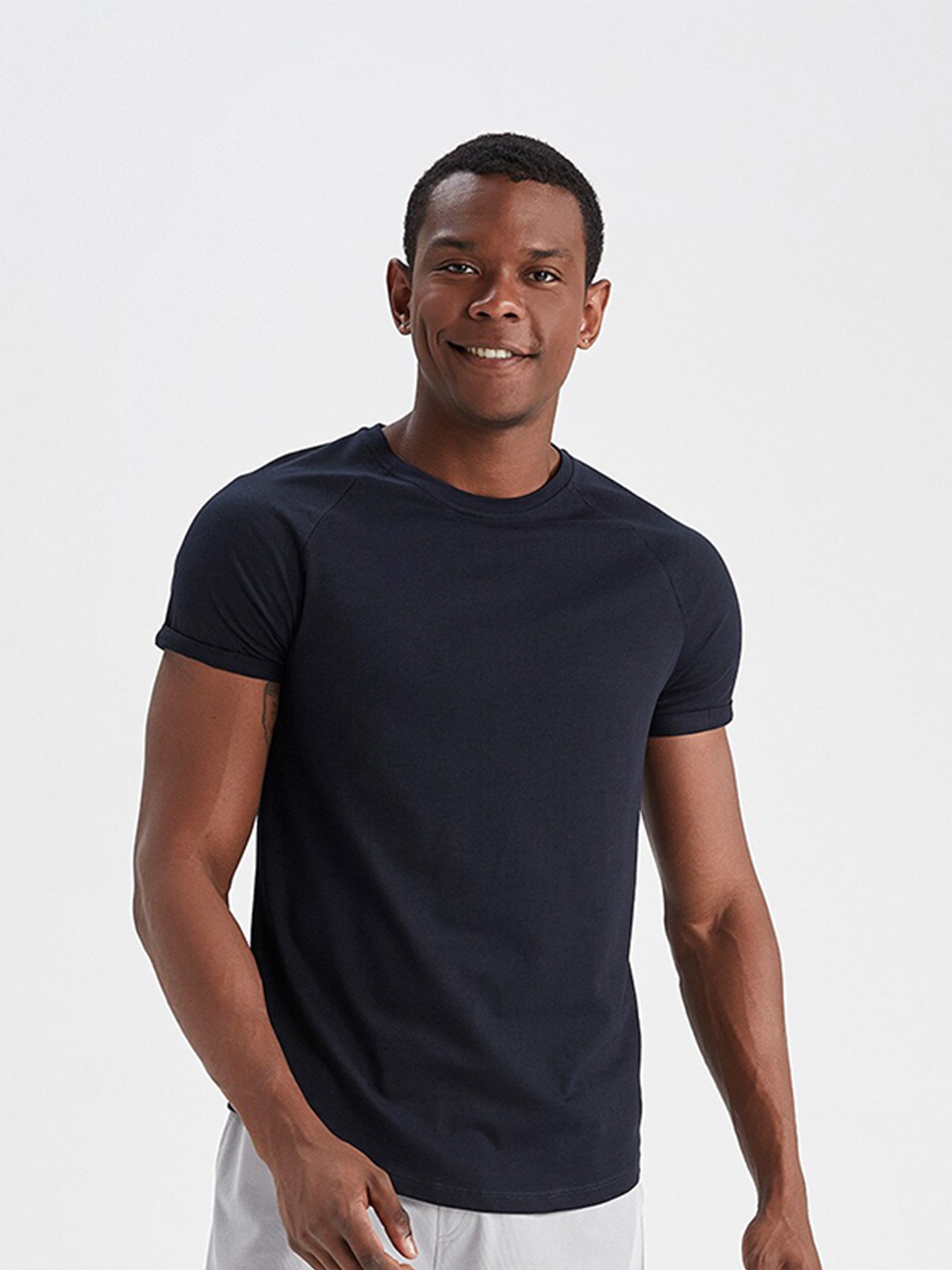 

DeFacto Round Neck Cotton T-shirt, Navy blue