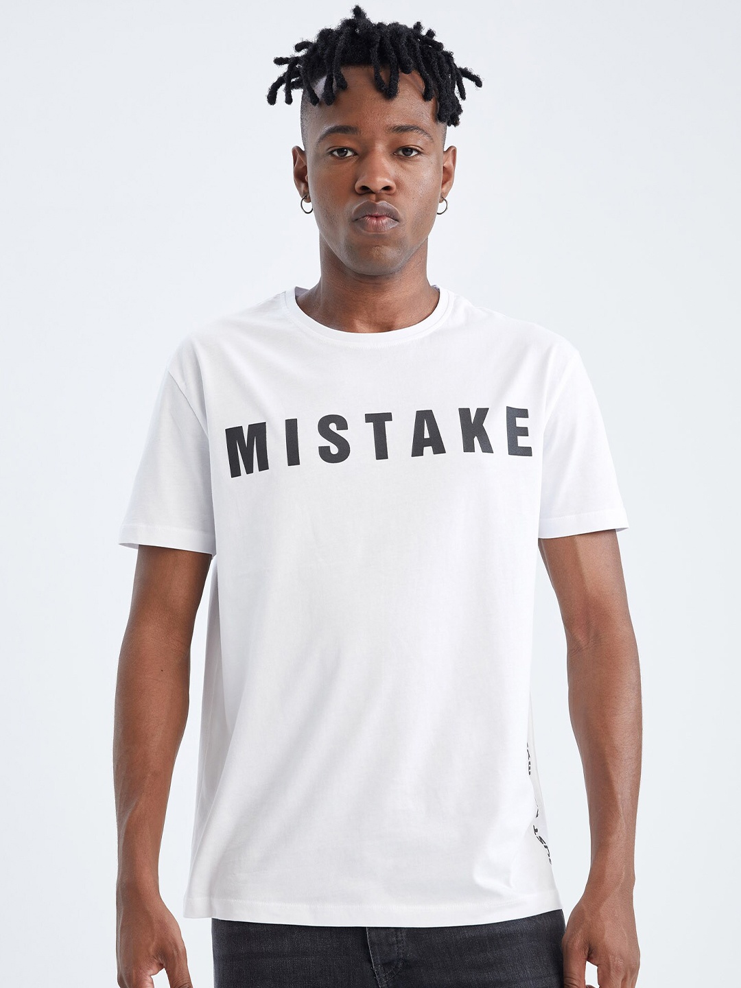 

DeFacto Typography Printed Pure Cotton T-shirt, White
