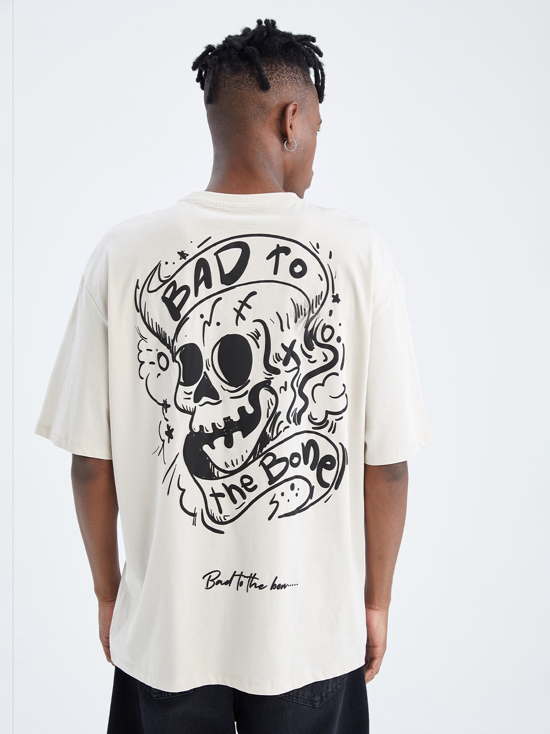 

DeFacto Graphic Printed Cotton T-shirt, Black