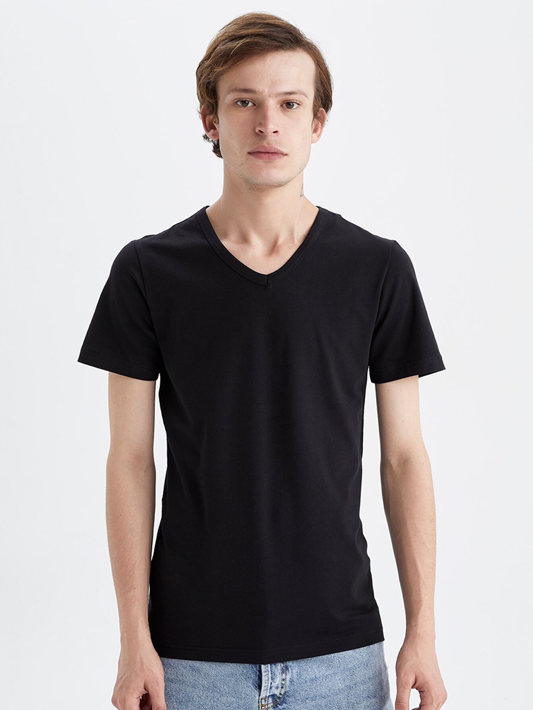 

DeFacto V Neck T-shirt, Black