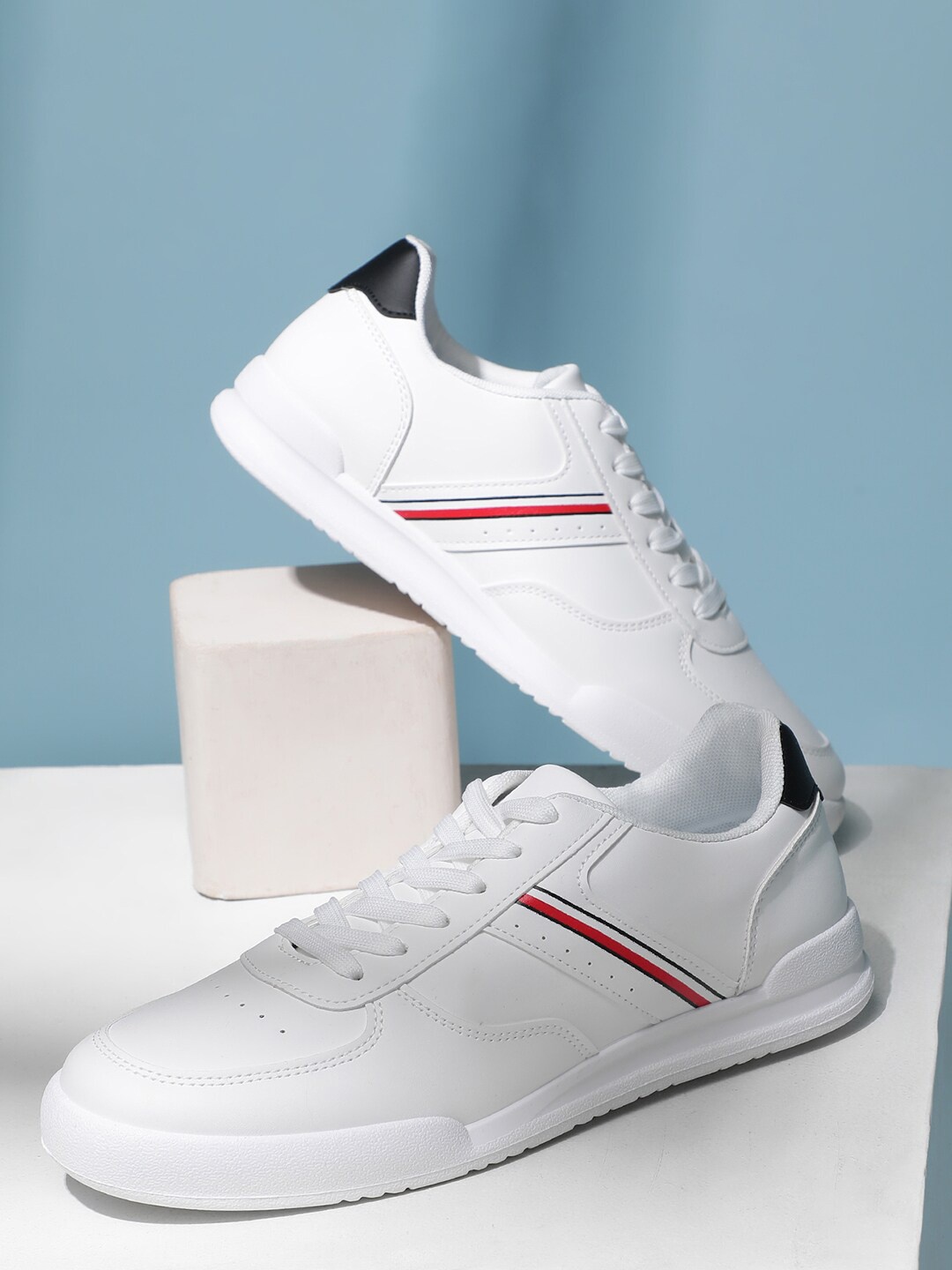 

MOZAFIA Men Perforated Sneakers, White