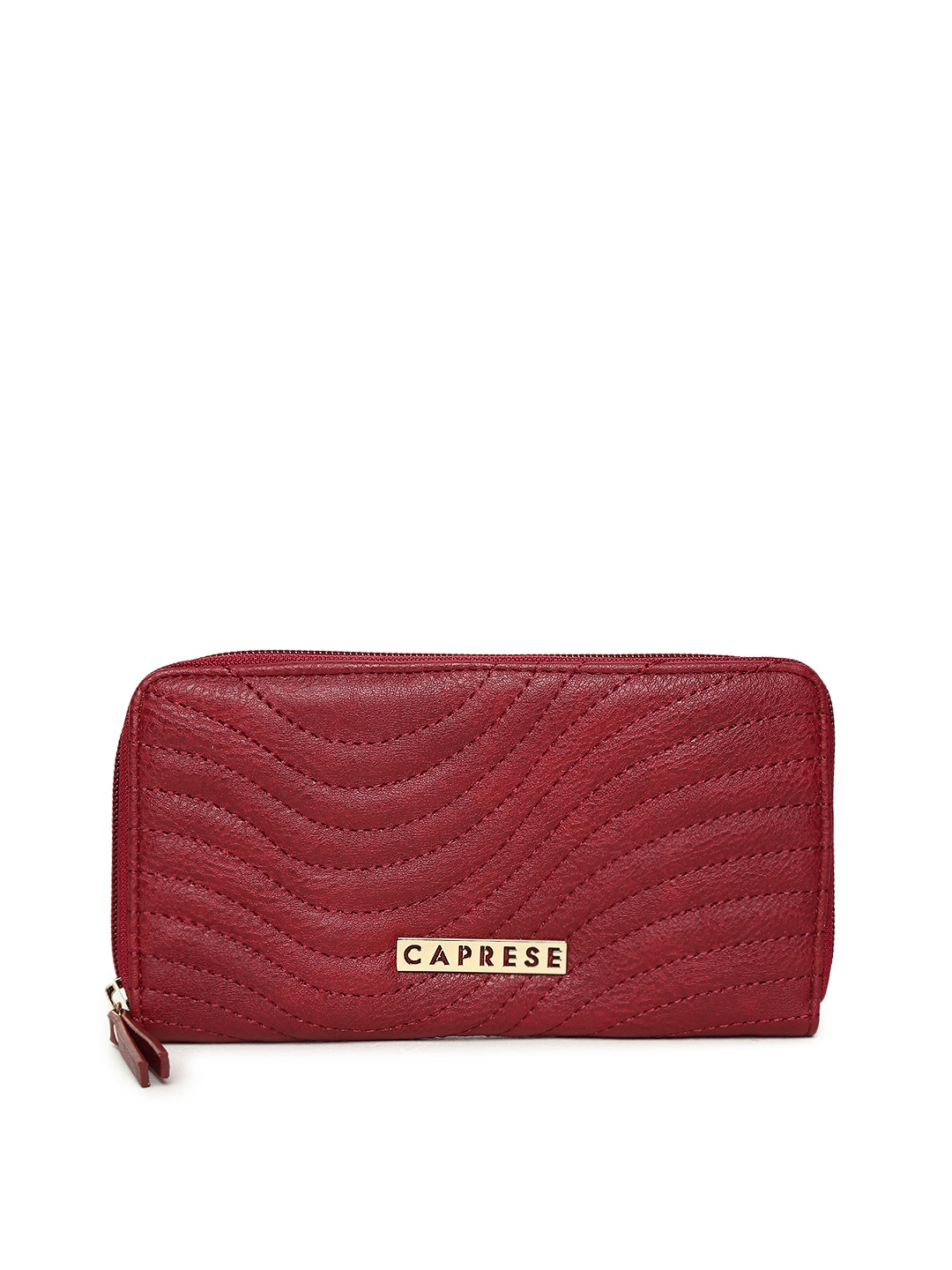 

Caprese Women Red Solid Zip Around Wallet