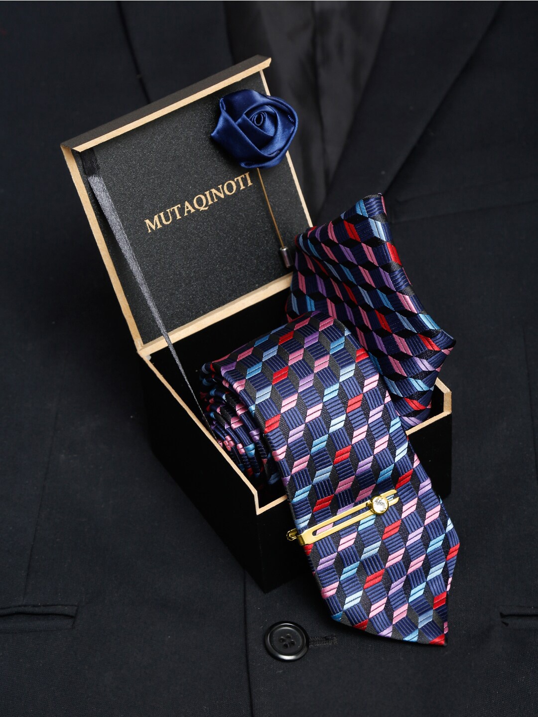 

MUTAQINOTI Men Accessory Gift set, Blue
