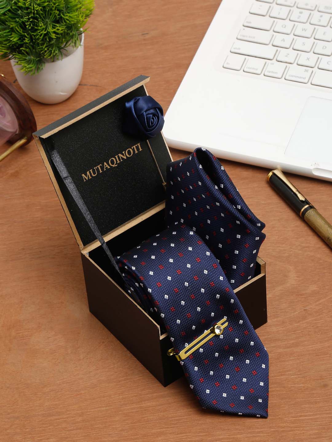 

MUTAQINOTI Men Accessory Gift set, Blue