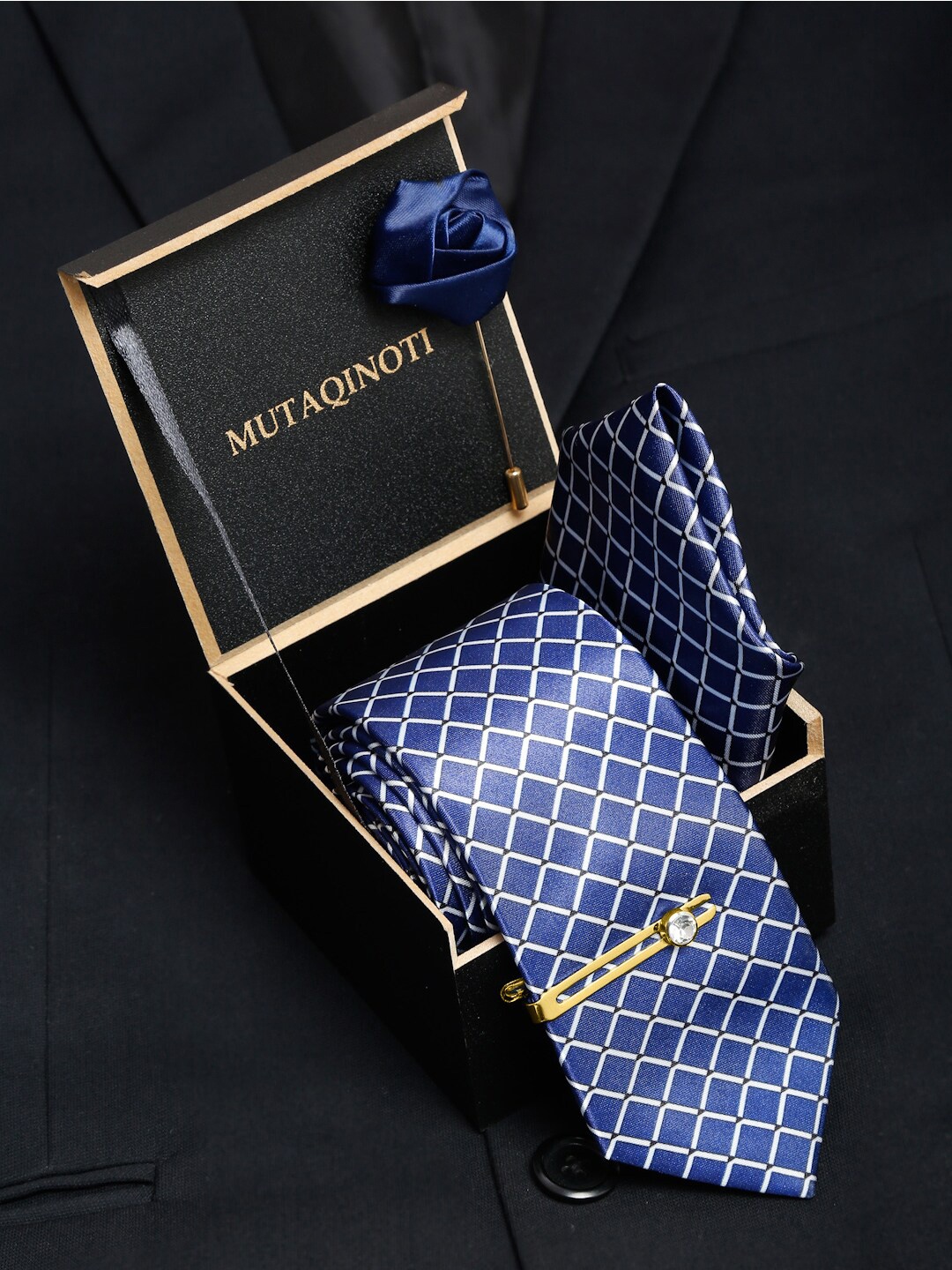 

MUTAQINOTI Men Accessory Gift Set, Blue
