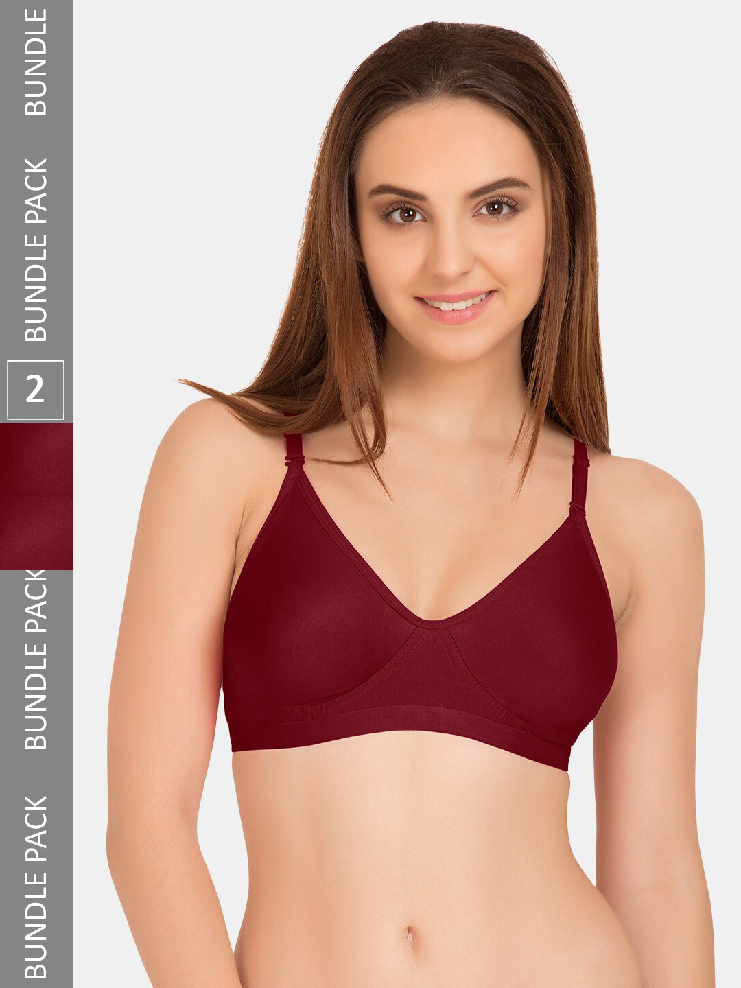 

Tweens Non-Padded All Day Comfort Seamless Cotton T-shirt Bra, Maroon