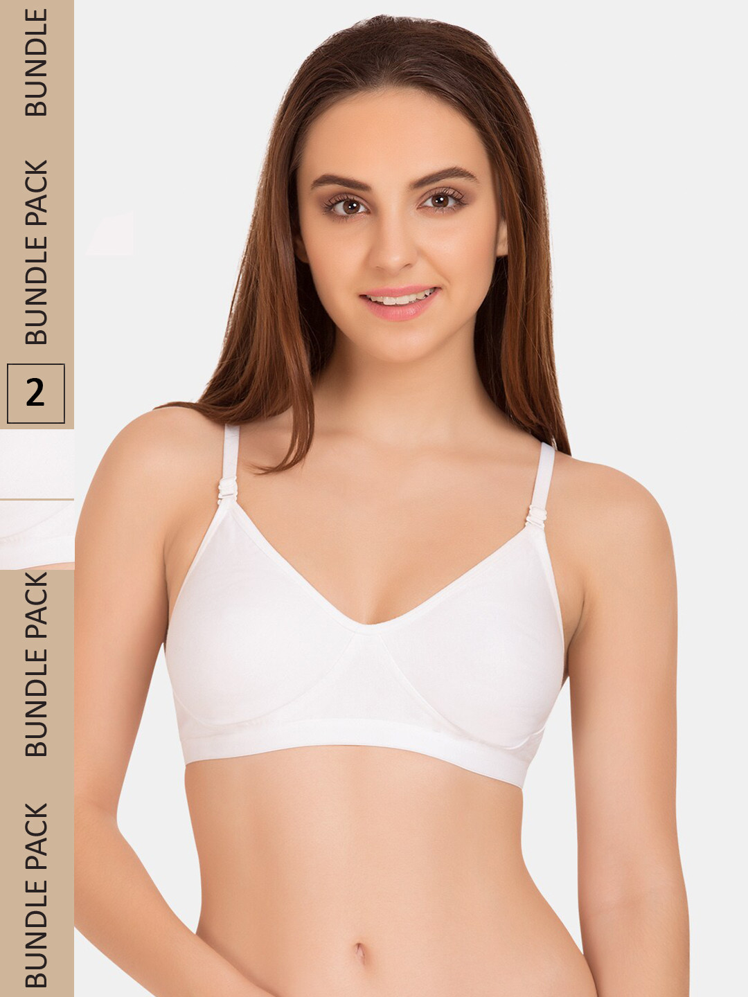 

Tweens Pack of 2 Non-Padded All Day Comfort Seamless Cotton T-shirt Bra, White