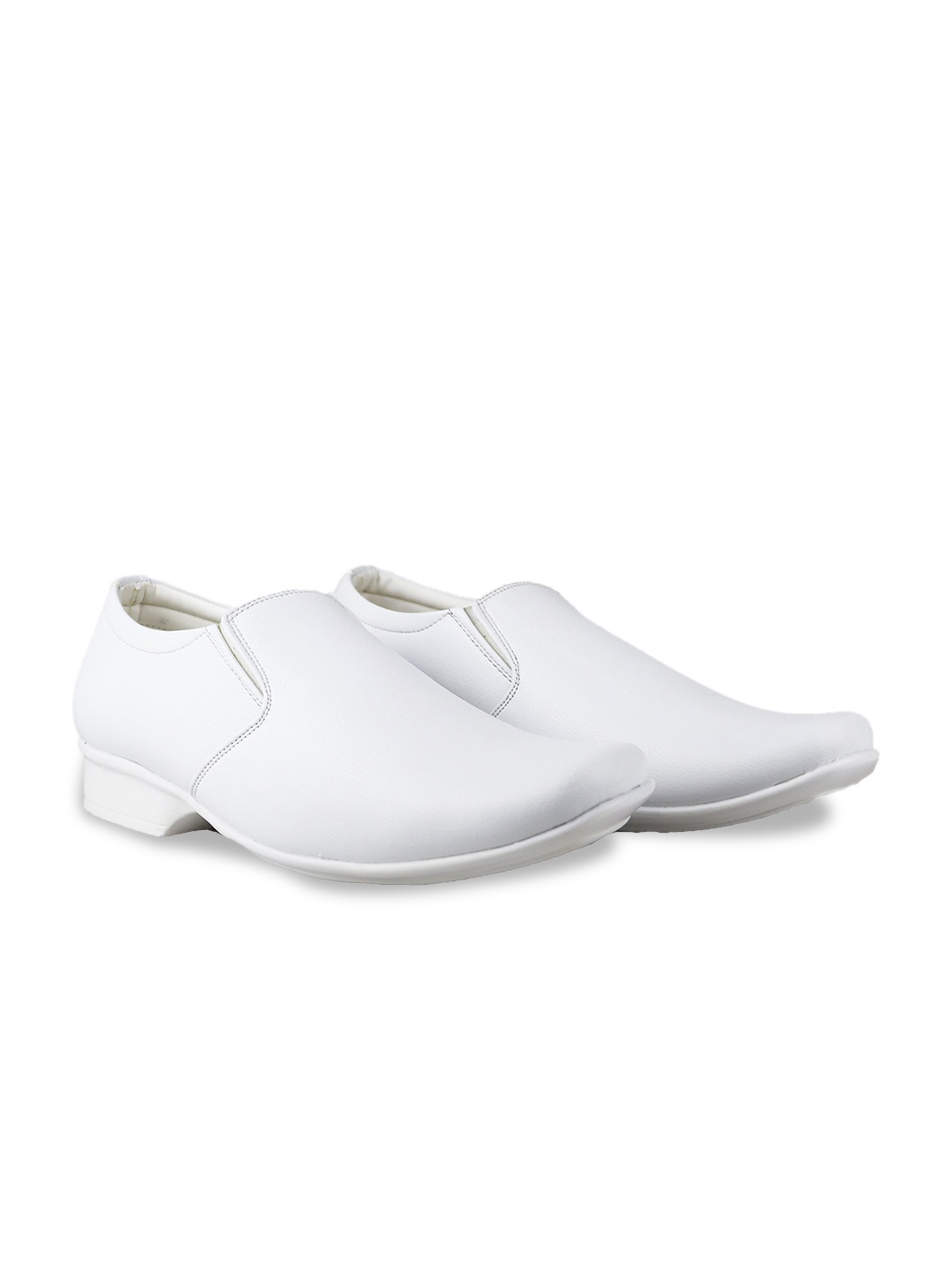 

HikBi Men Leather Formal Slip-On Shoes, White