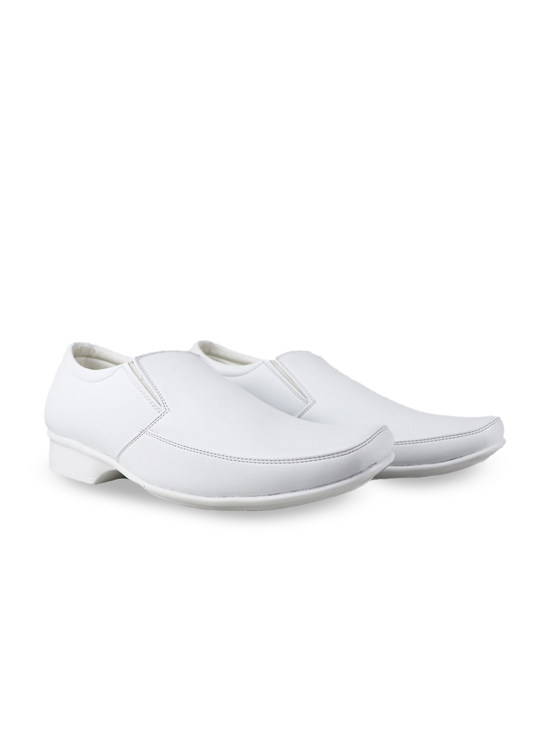 

HikBi Men Leather Formal Slip-On Shoes, White
