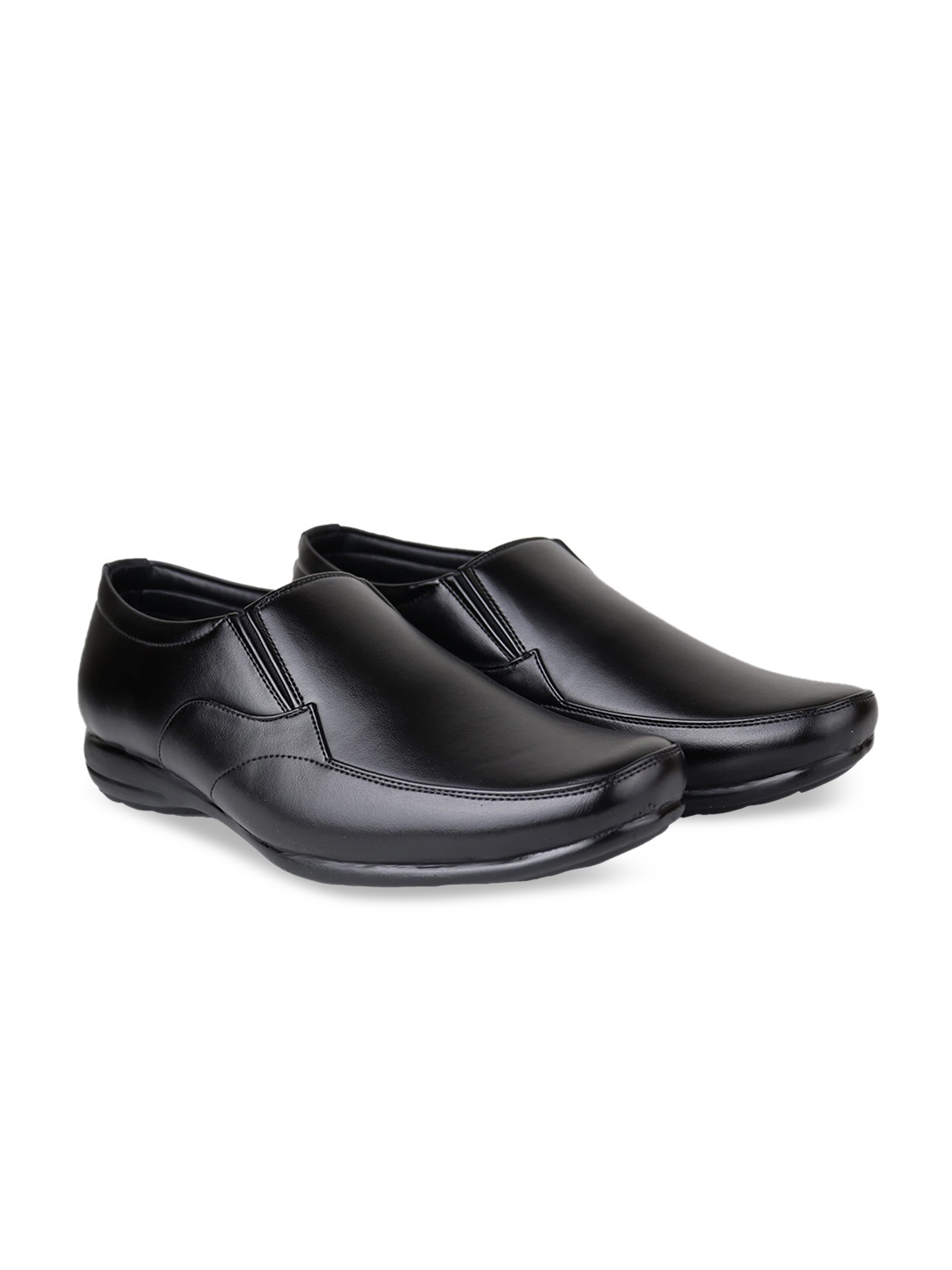 

HikBi Men Leather Formal Slip-On Shoes, Black