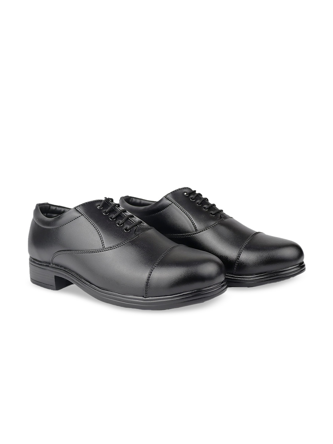 

HikBi Men Leather Formal Oxfords, Black