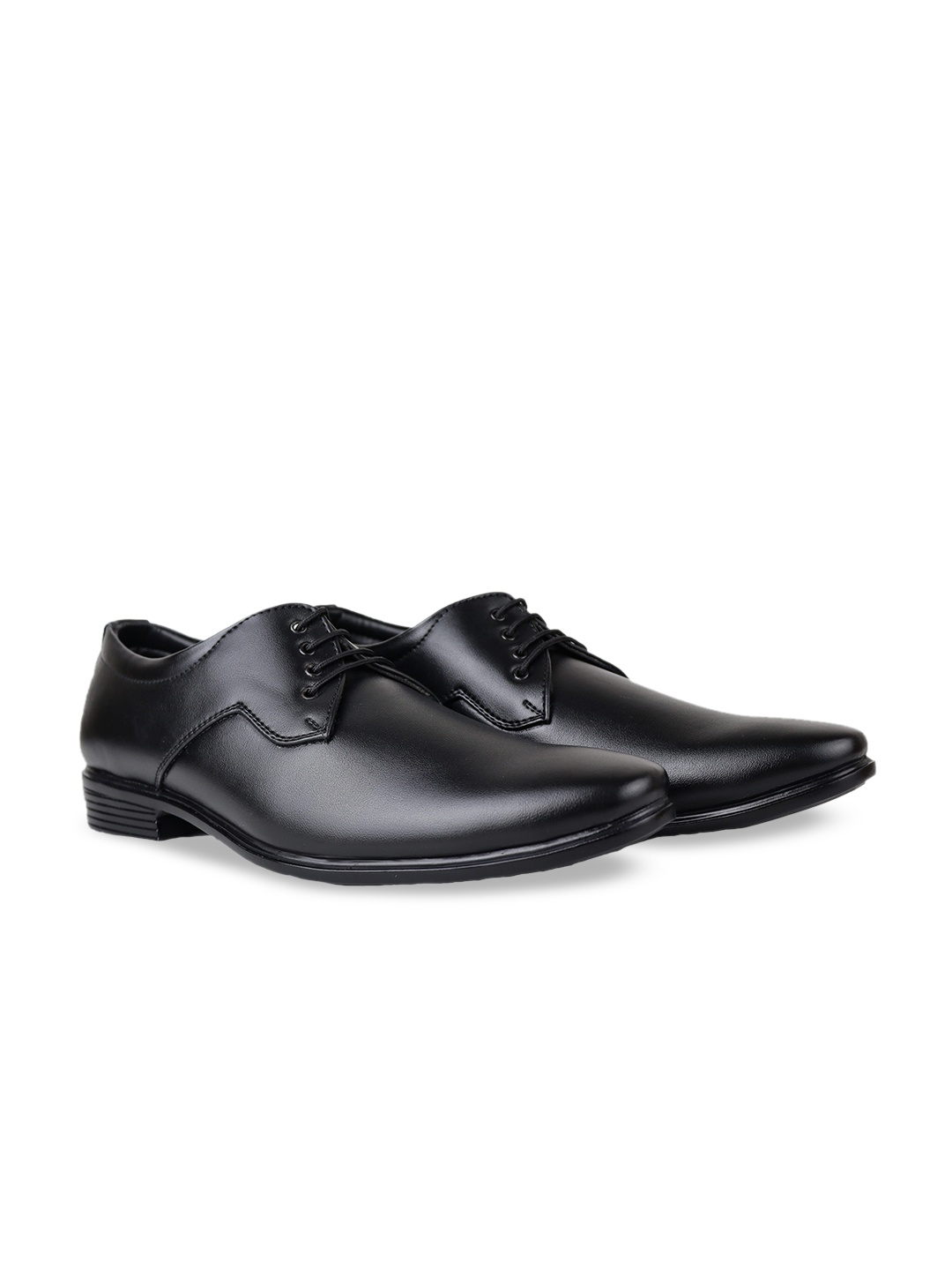 

HikBi Men Leather Pointed-Toe Formal Derbys, Black