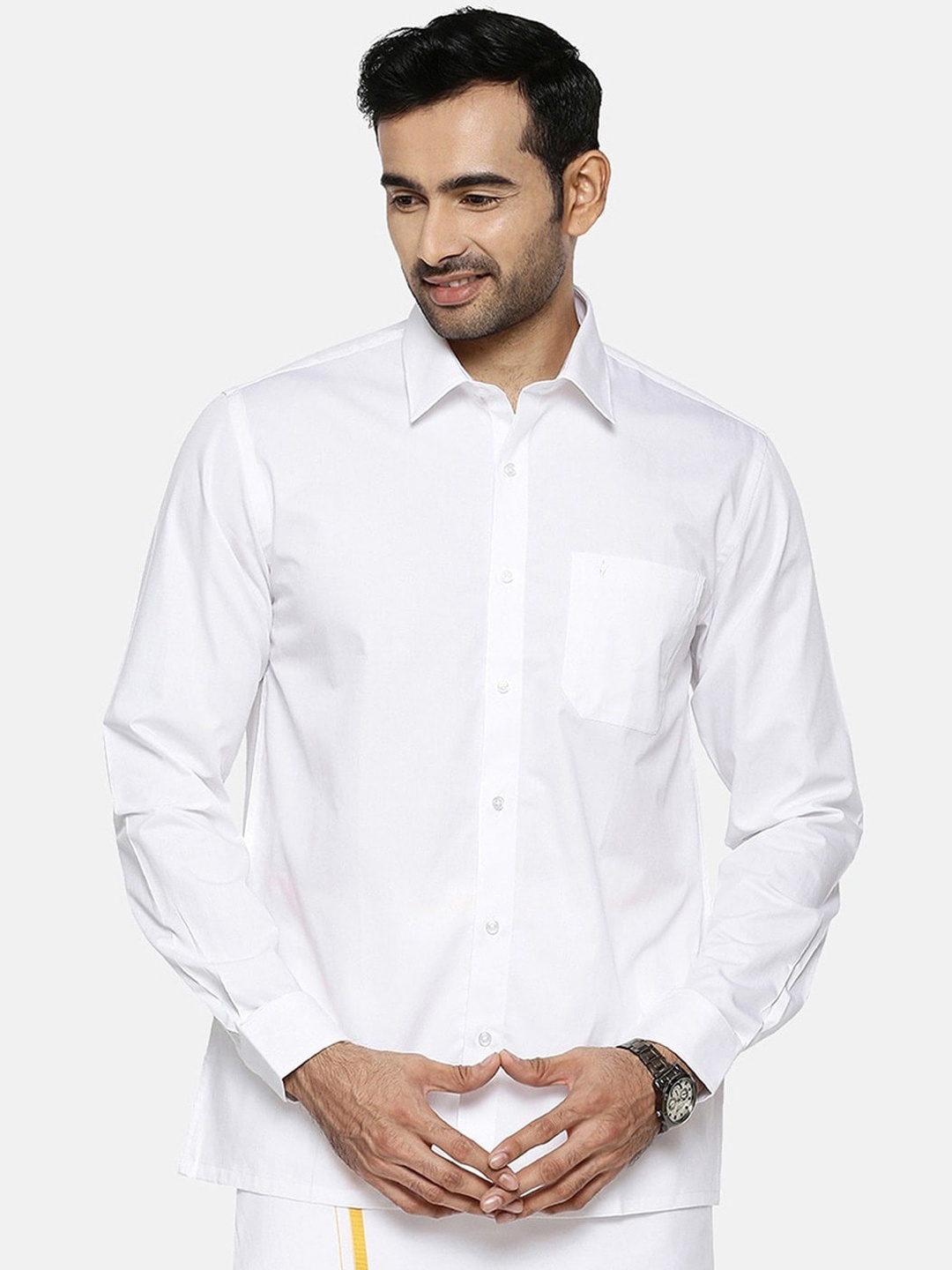 

Ramraj Tailored Fit Pure Cotton Formal Shirt, White
