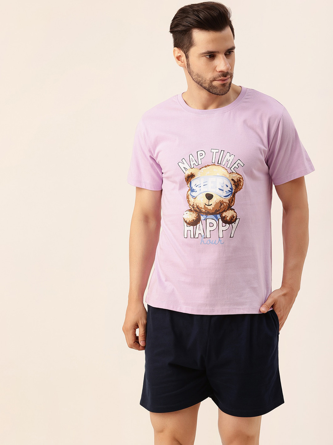 

Fluffalump Graphic Printed Pure Cotton Night Suit, Lavender