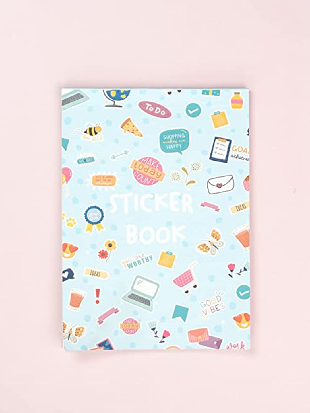 

happywagon Sticker Printed Notebook, Blue