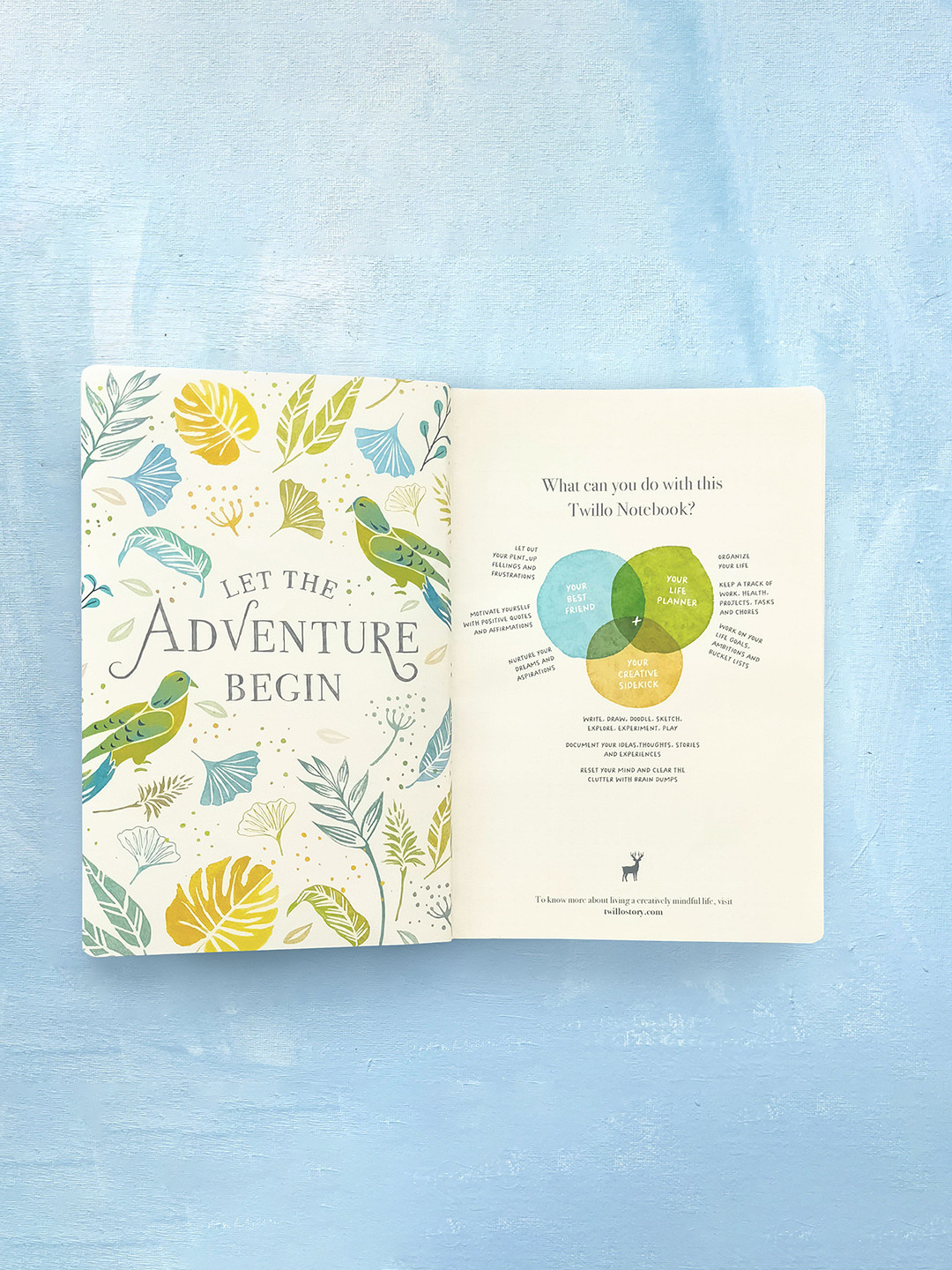 

happywagon Something Good Everyday Printed Softcover Notebook, Blue
