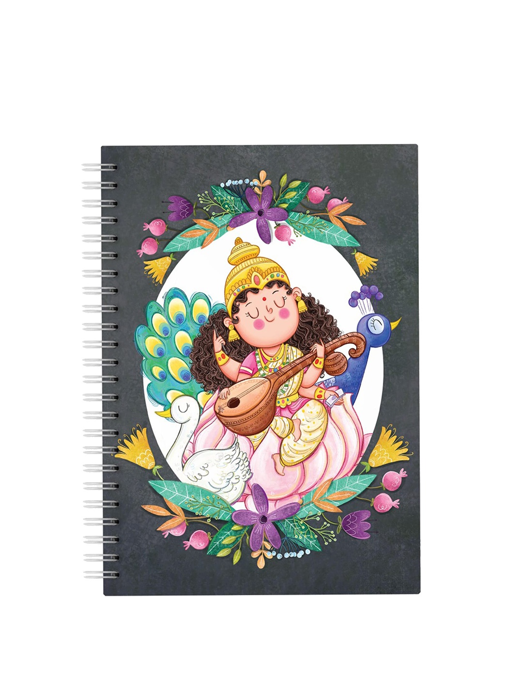 

happywagon Printed Maa Saraswati Notebook, Black