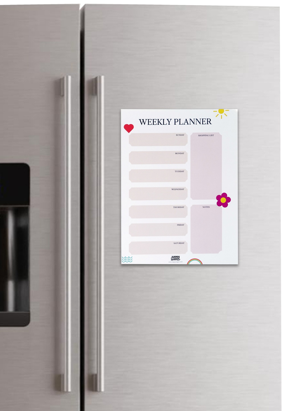 

happywagon Printed Weekly Magnetic Planner, White
