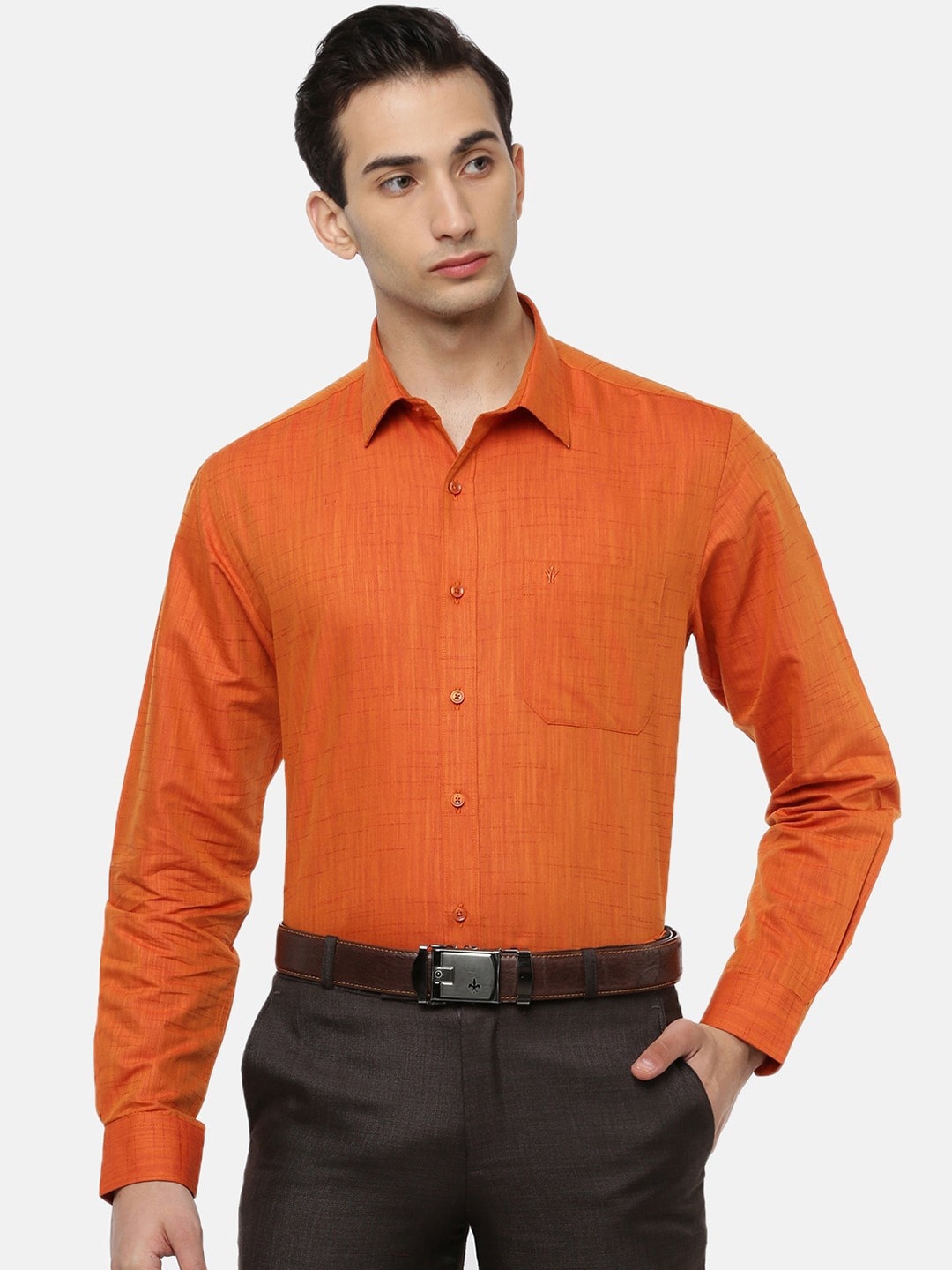 

Ramraj Tailored Fit Formal Pure Cotton Shirt, Orange