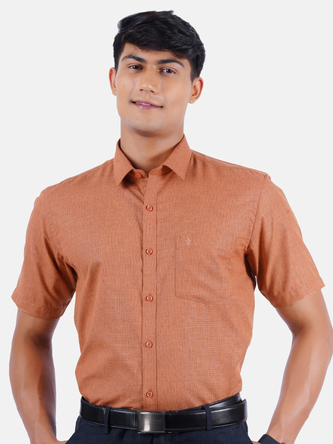 

Ramraj Tailored Fit Pure Cotton Formal Shirt, Brown