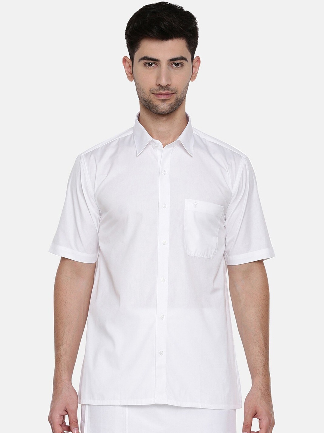 

Ramraj Tailored Fit Pure Cotton Ethnic Shirt, White