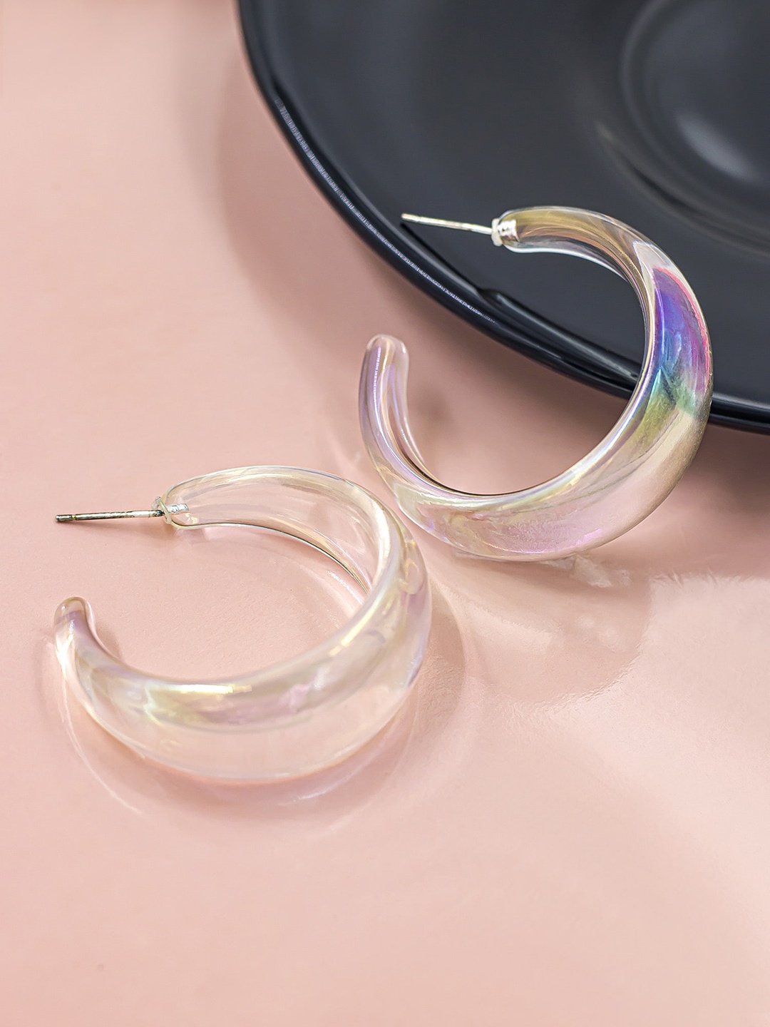 

Bellofox Transparent Contemporary Half Hoop Earrings