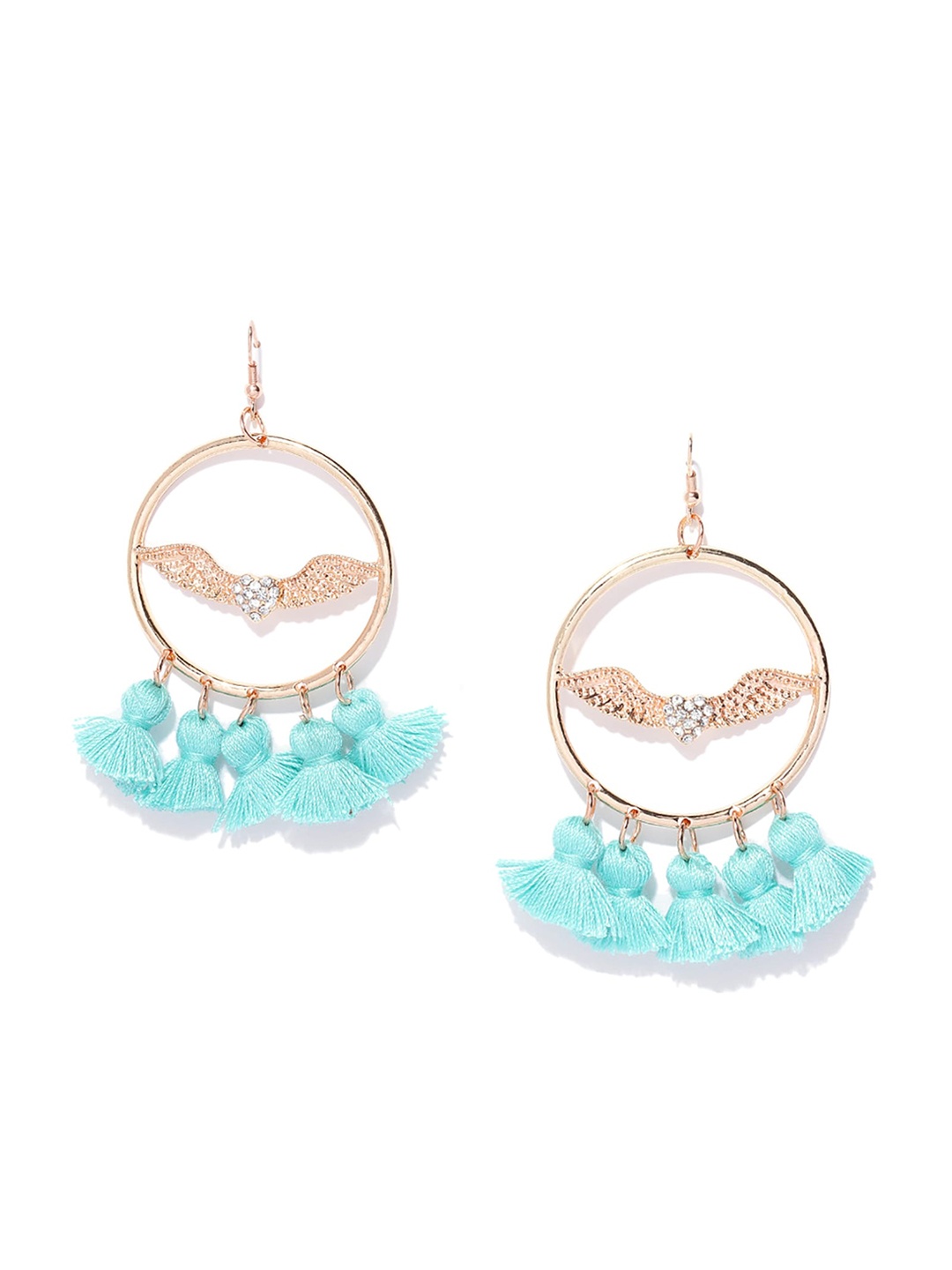 

Bellofox Flying Heart Contemporary Tasseled Drop Earrings, Blue
