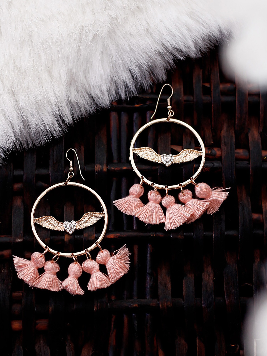 

Bellofox Flying Heart Contemporary Drop Earrings, Pink