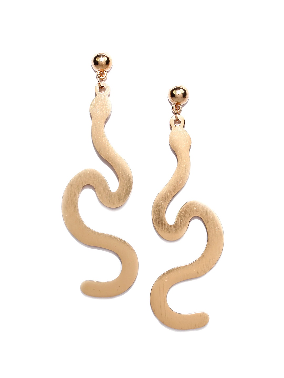 

Bellofox Gold-Plated Snake Shaped Contemporary Drop Earrings