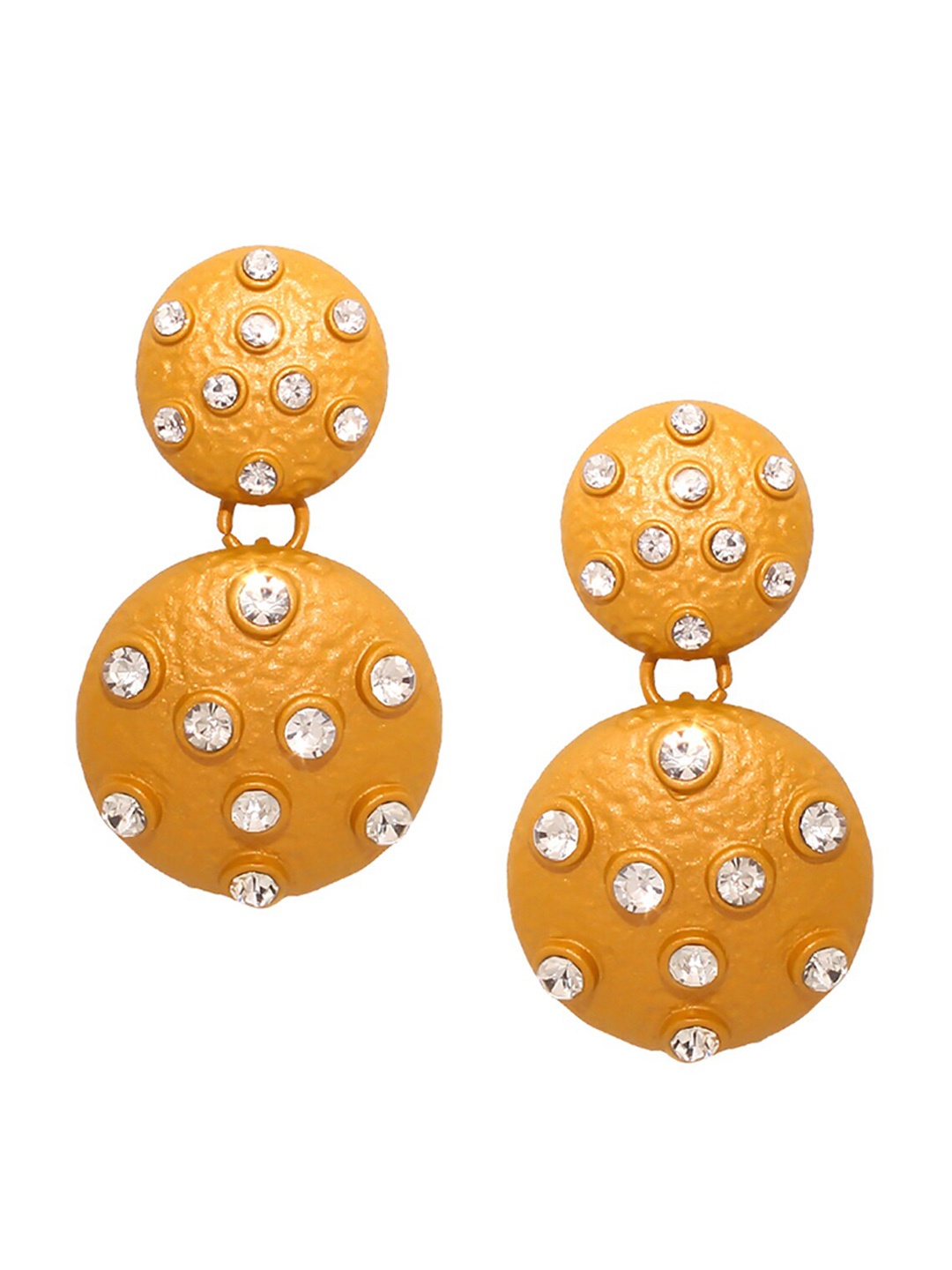 

Bellofox Stone Studded Contemporary Drop Earrings, Gold
