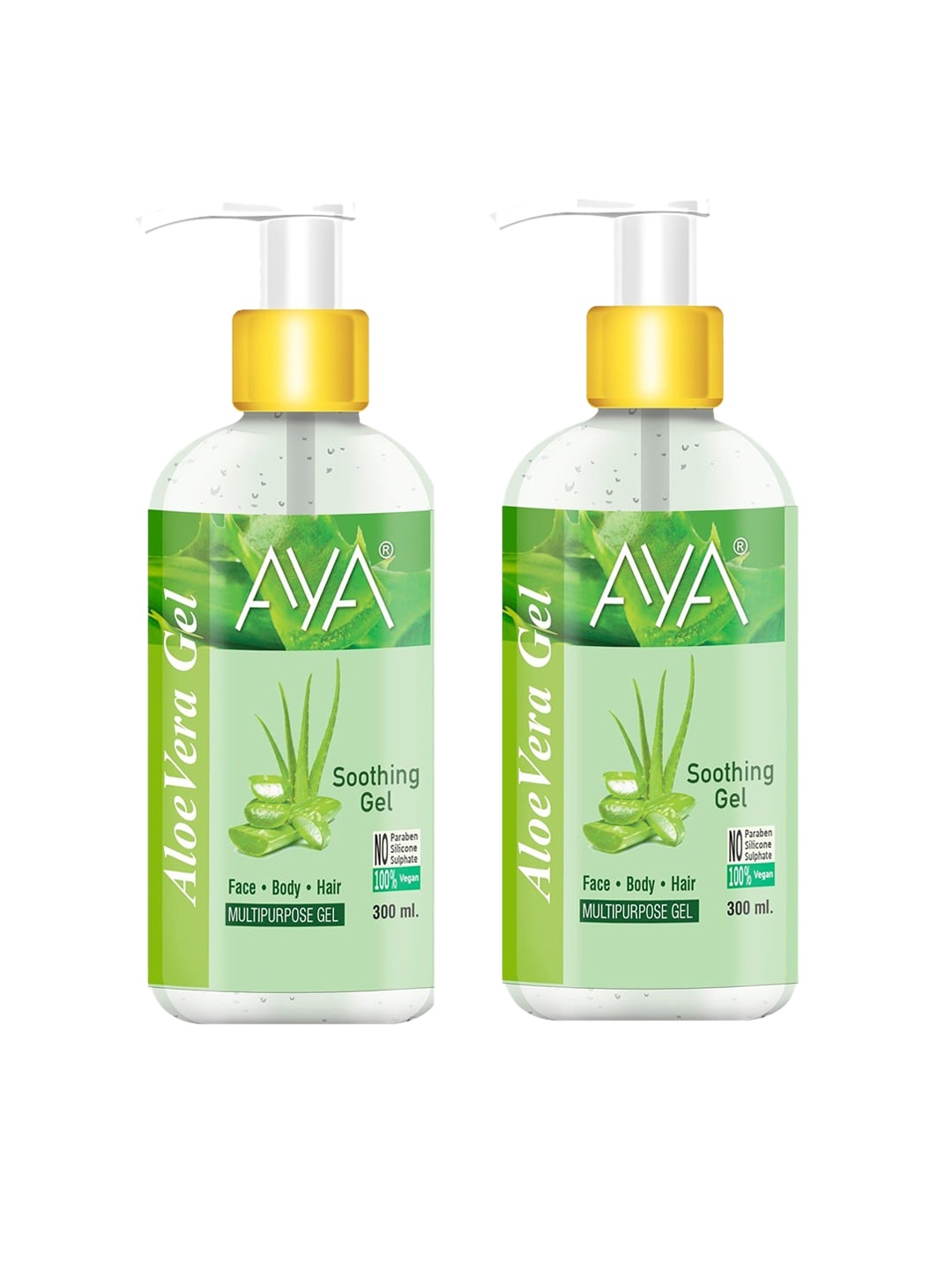 

AYA Set Of 2 Transparent Aloe Vera Gel - 300 ml Each