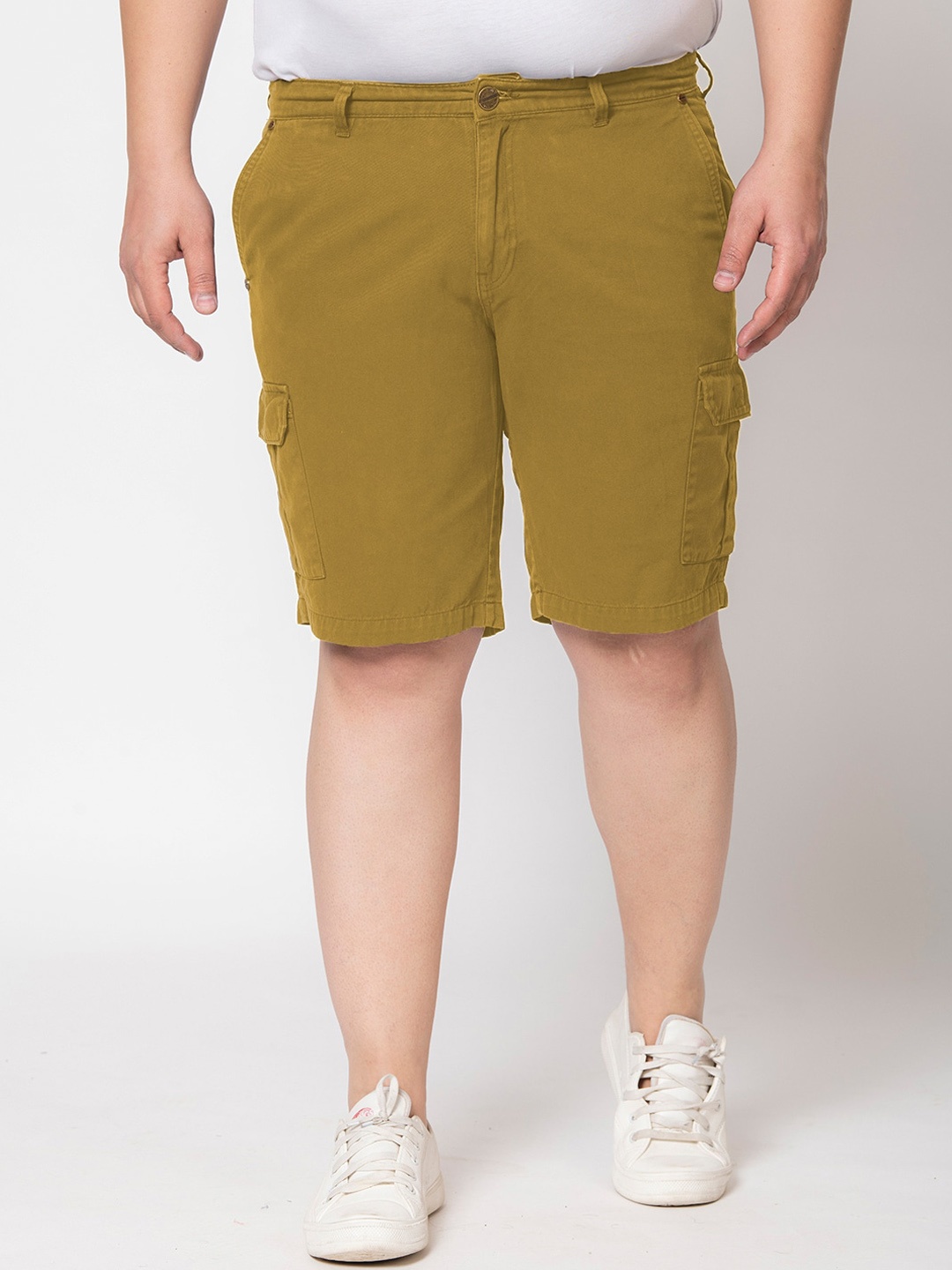 

IVOC Plus Men Slim Fit Pure Cotton Cargo Shorts, Khaki