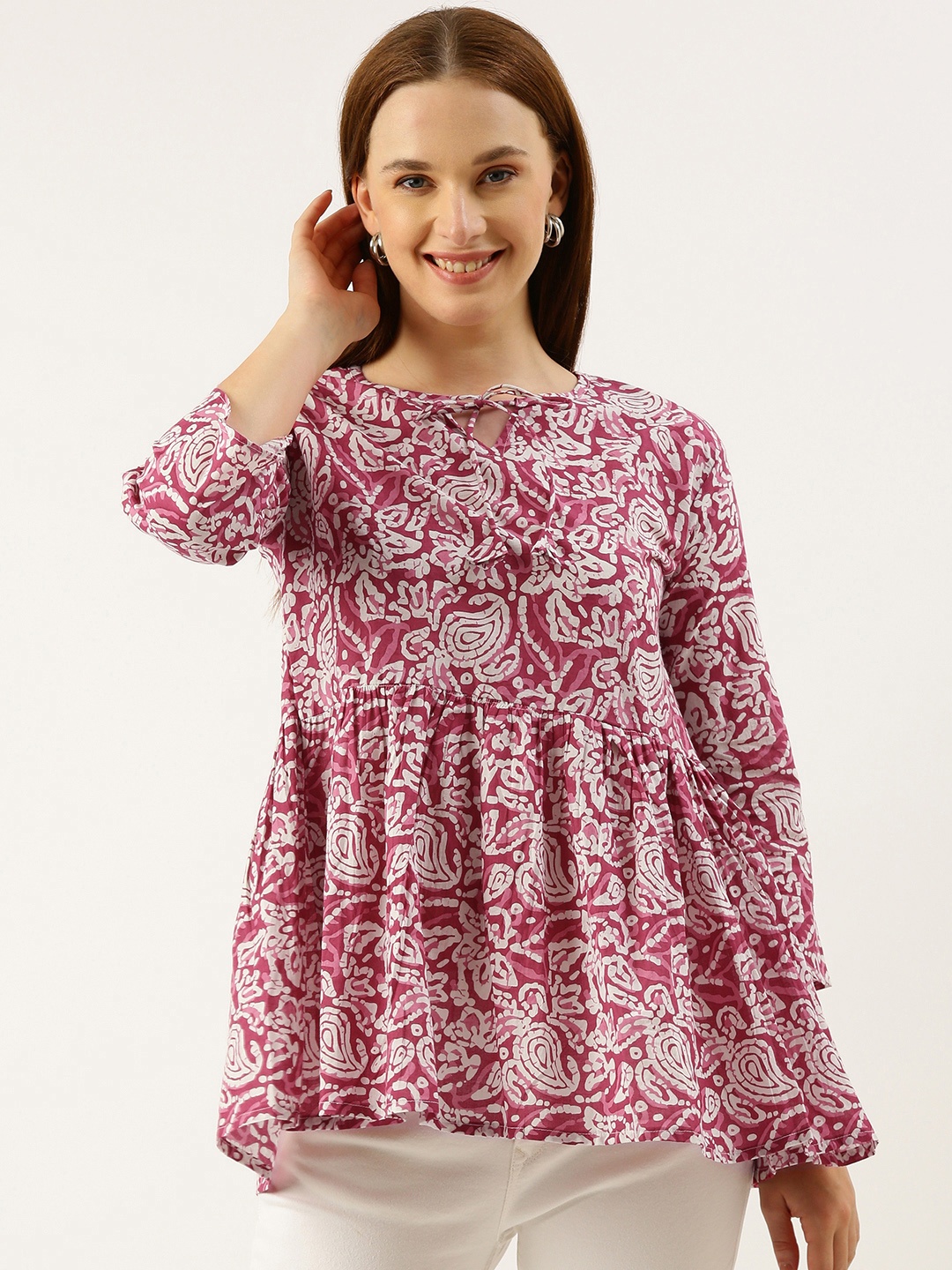 

RACHNA Ethnic Motifs Printed Kurti, Pink