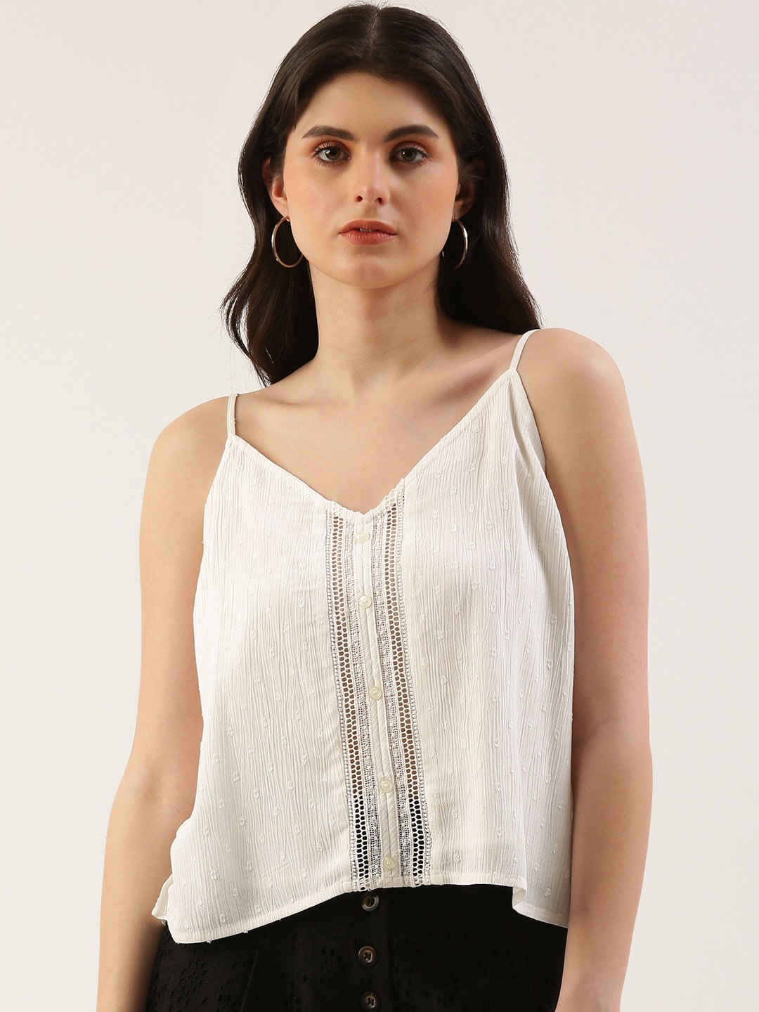 

ANI Crepe Top, White