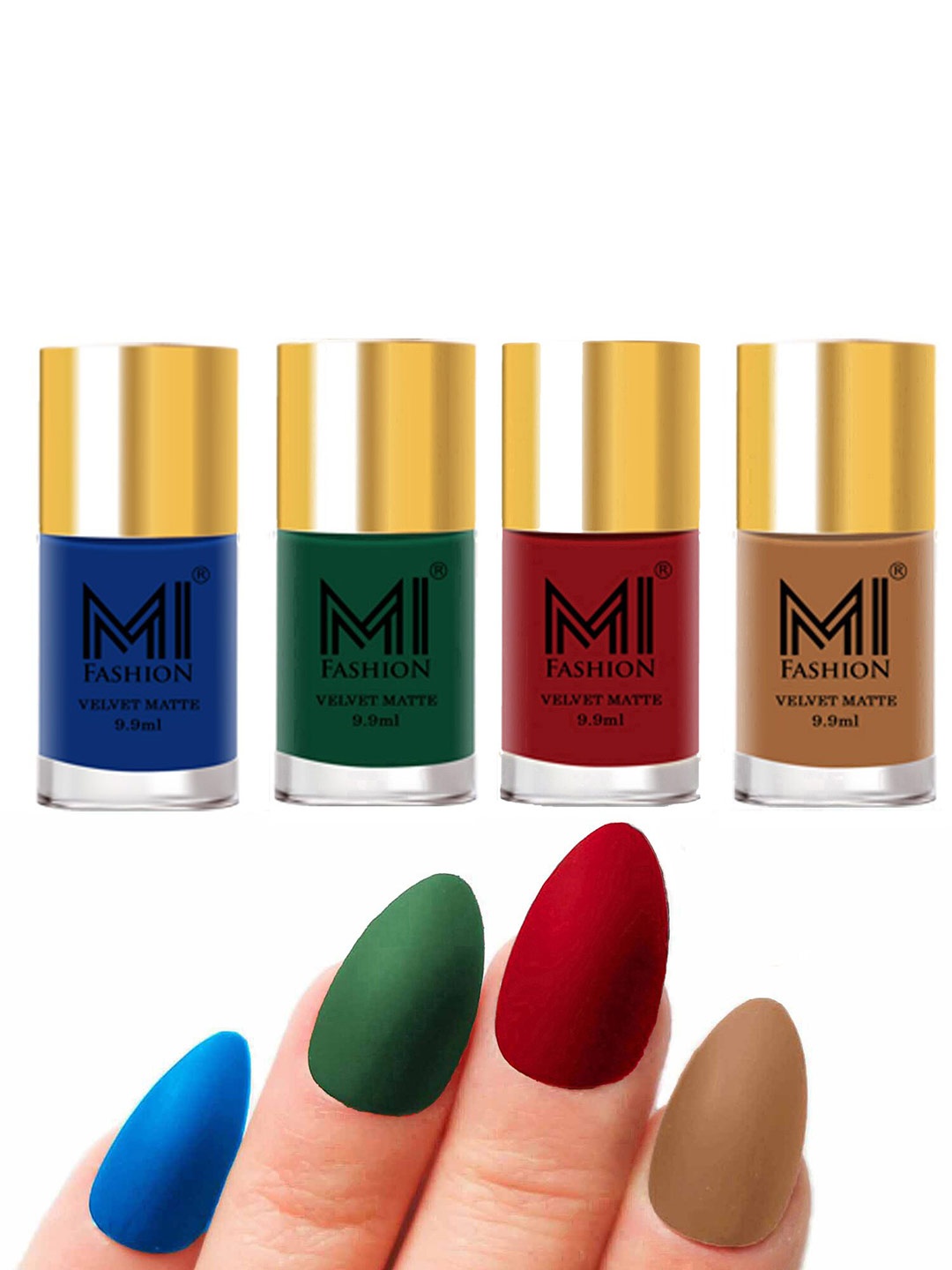 

MI FASHION Set Of 4 Velvet Matte Long-Lasting Nail Polish - 9.9ml each, Nude