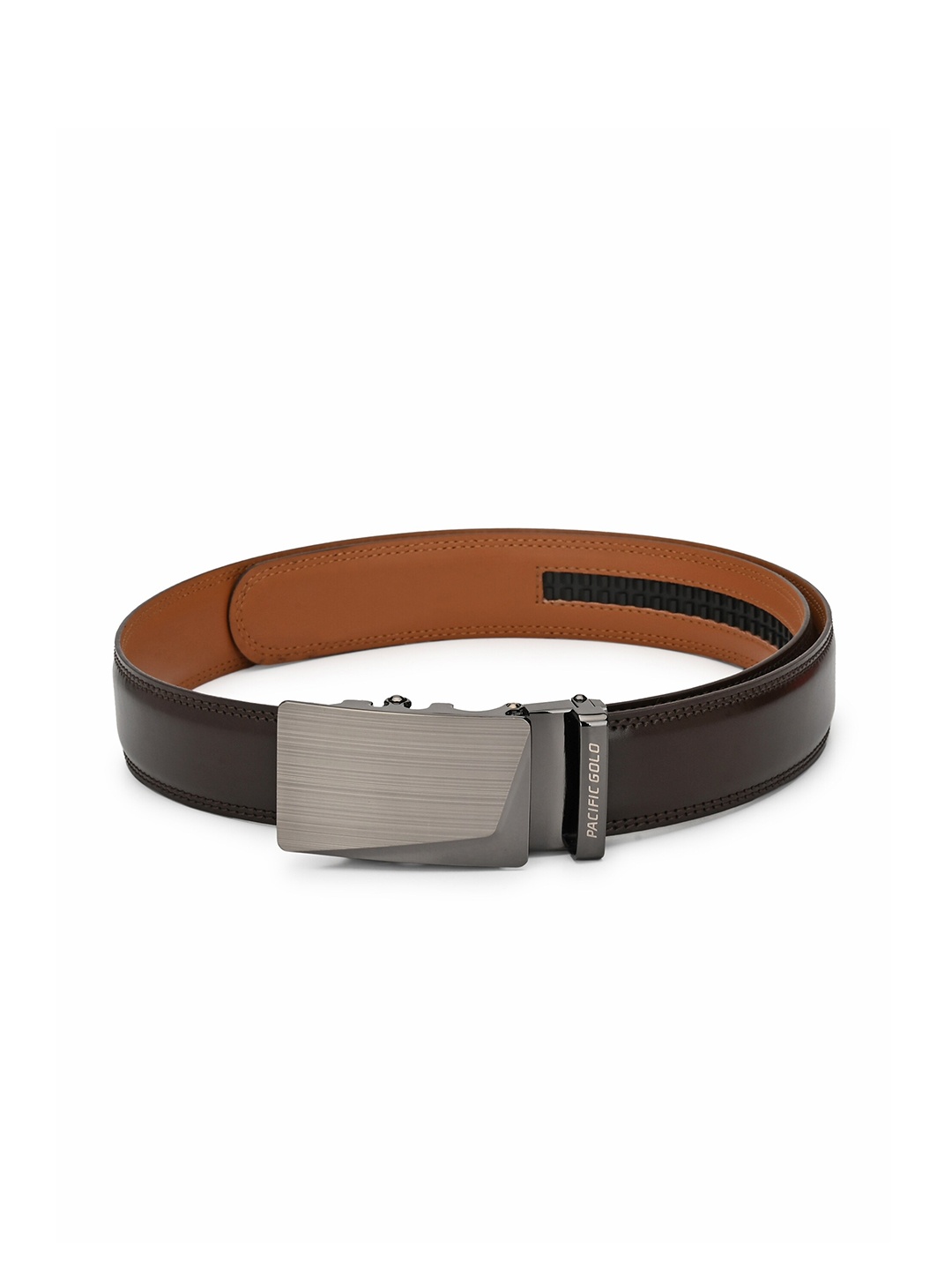 

Pacific Gold Men Leather Formal Belt, Brown