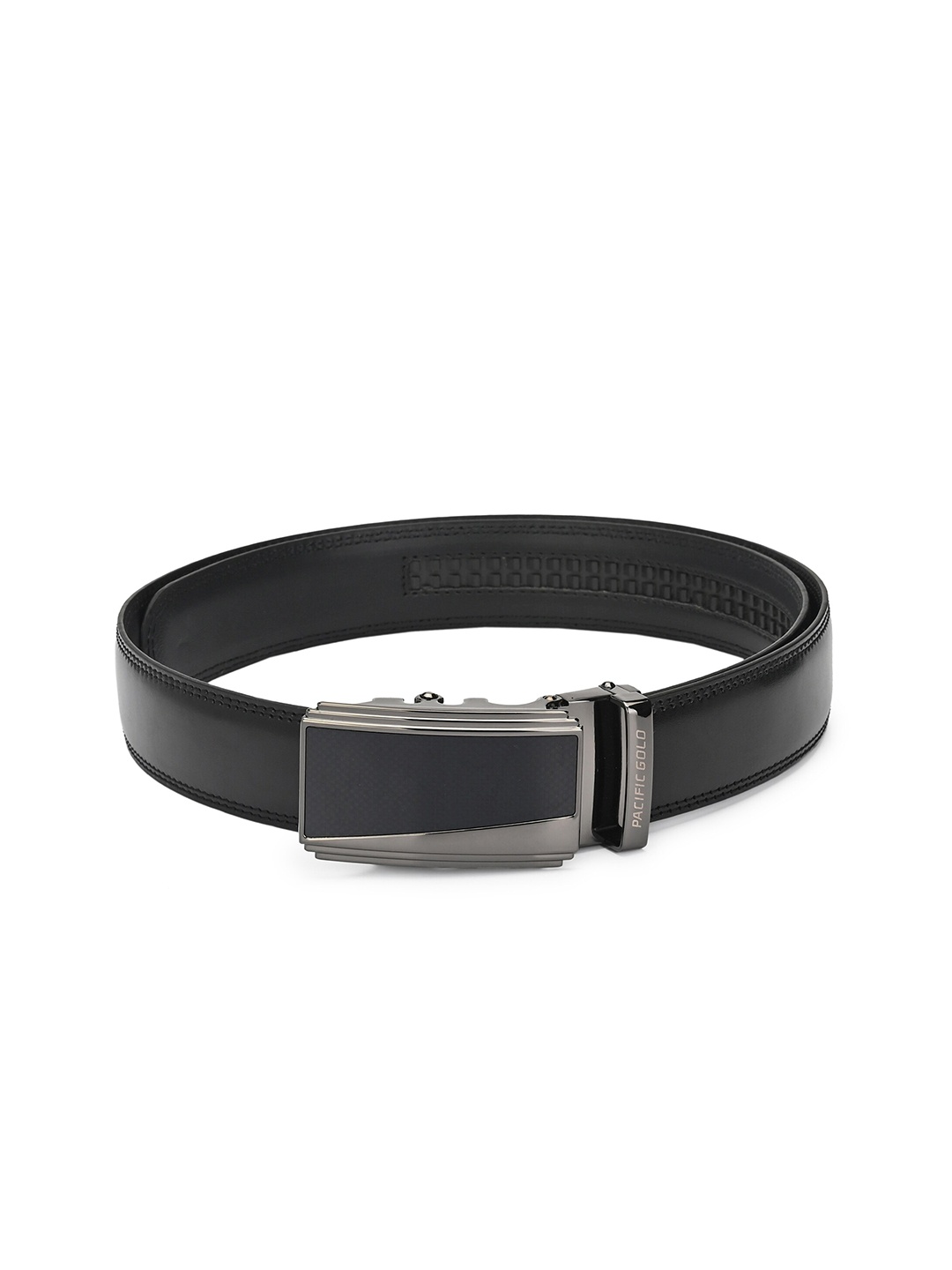 

Pacific Gold Men Leather Formal Belt, Black