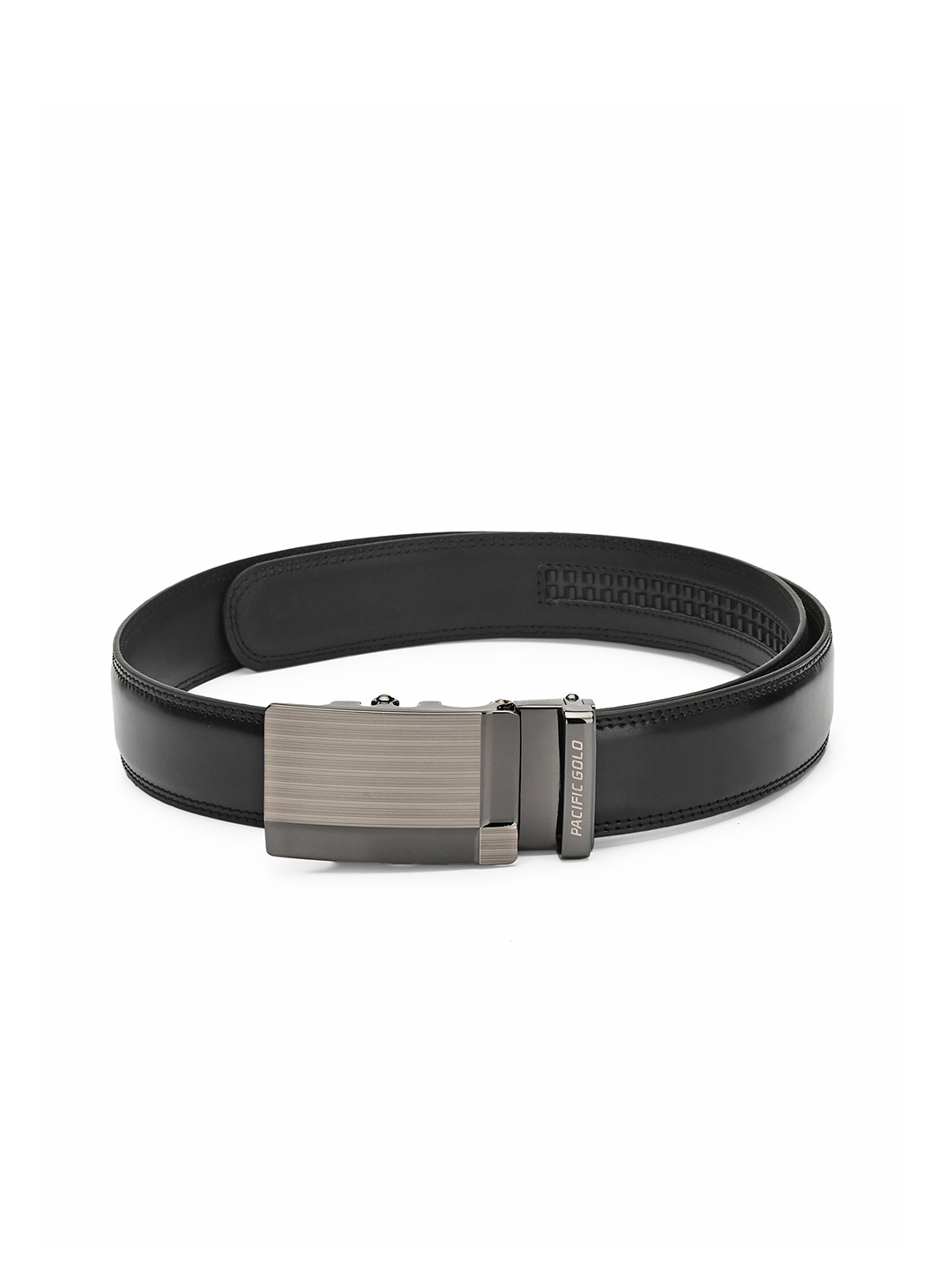 

Pacific Gold Men Leather Formal Belt, Black