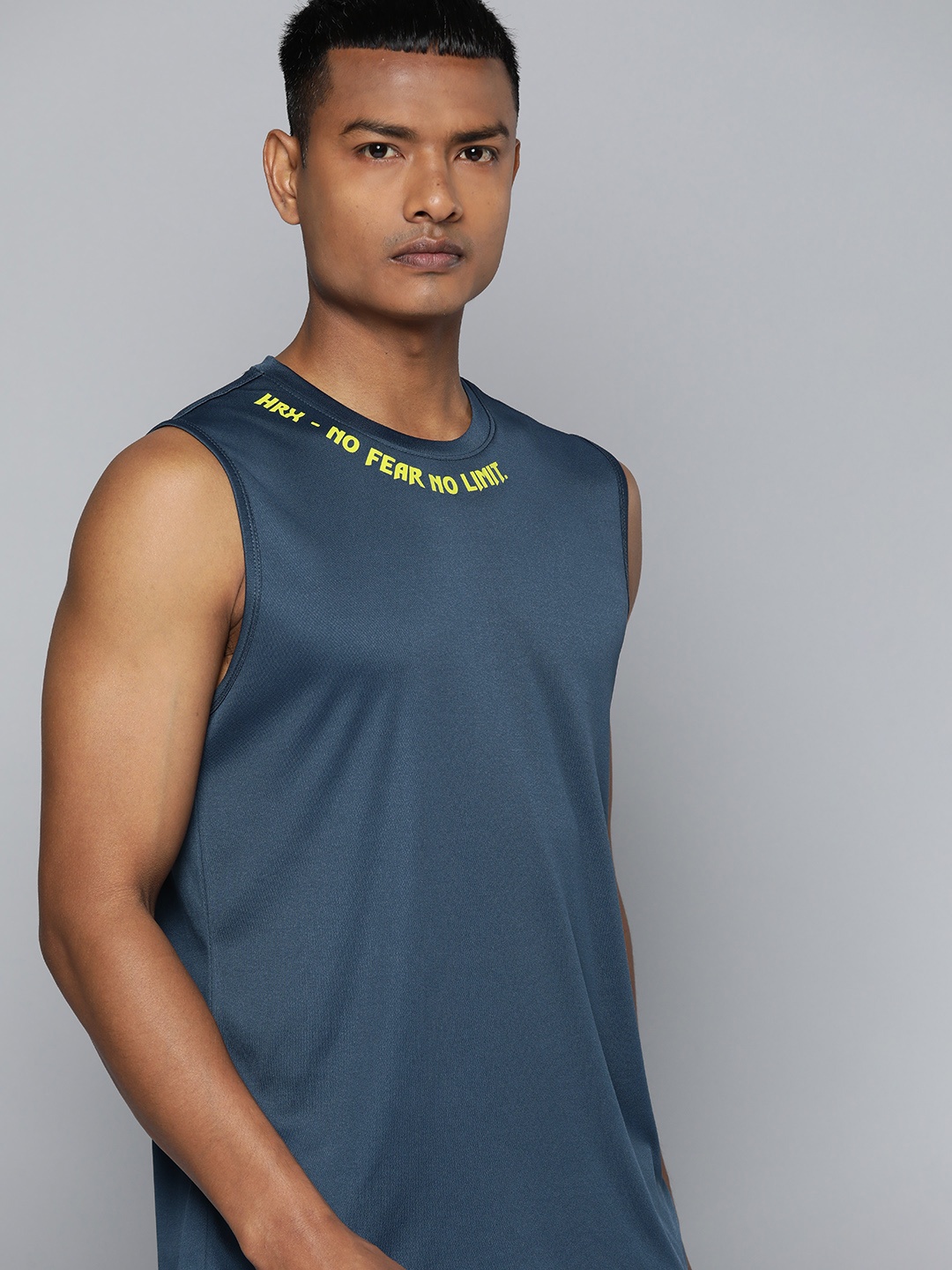 

HRX by Hrithik Roshan Men Typography Printed T-shirt, Navy blue