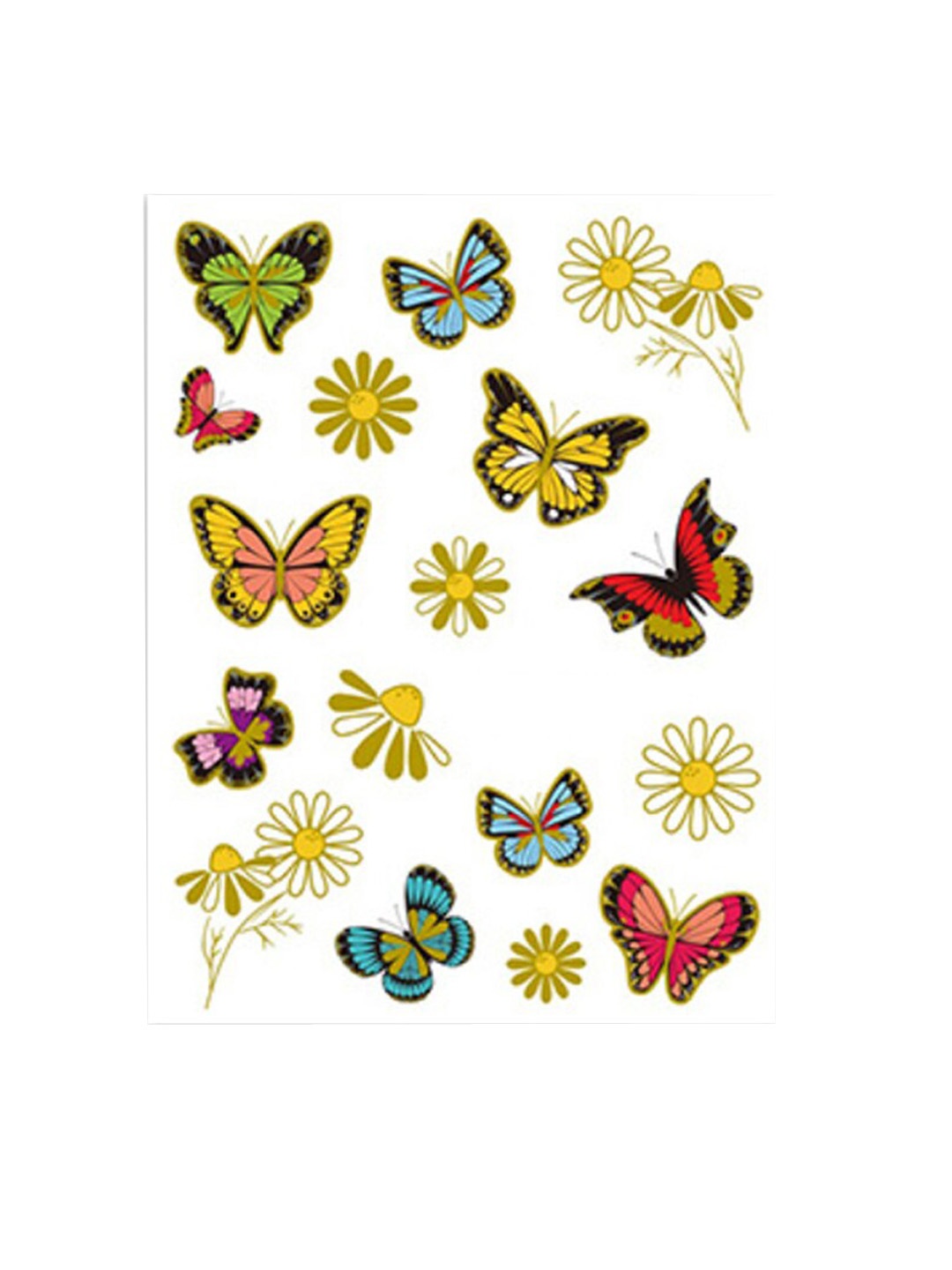 

S.A.V.I. Butterfly & Floral Designs Temporary Tattoo Stickers - Multicoloured, Gold