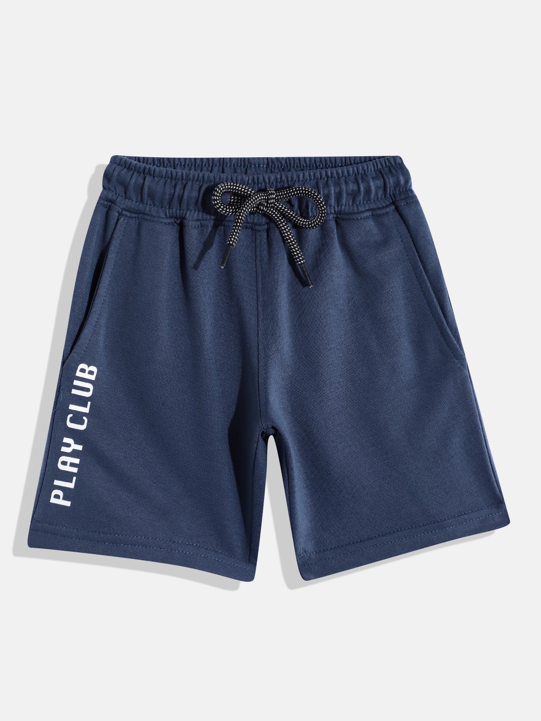 

HERE&NOW Boys Typography Printed Shorts, Navy blue