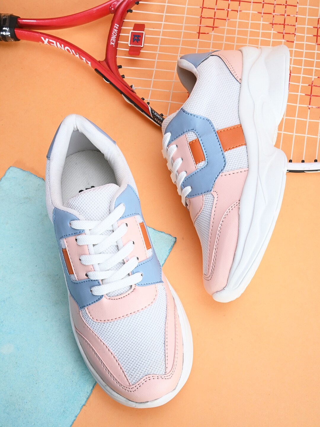 

Roadster Women Pink Colourblocked Sneakers