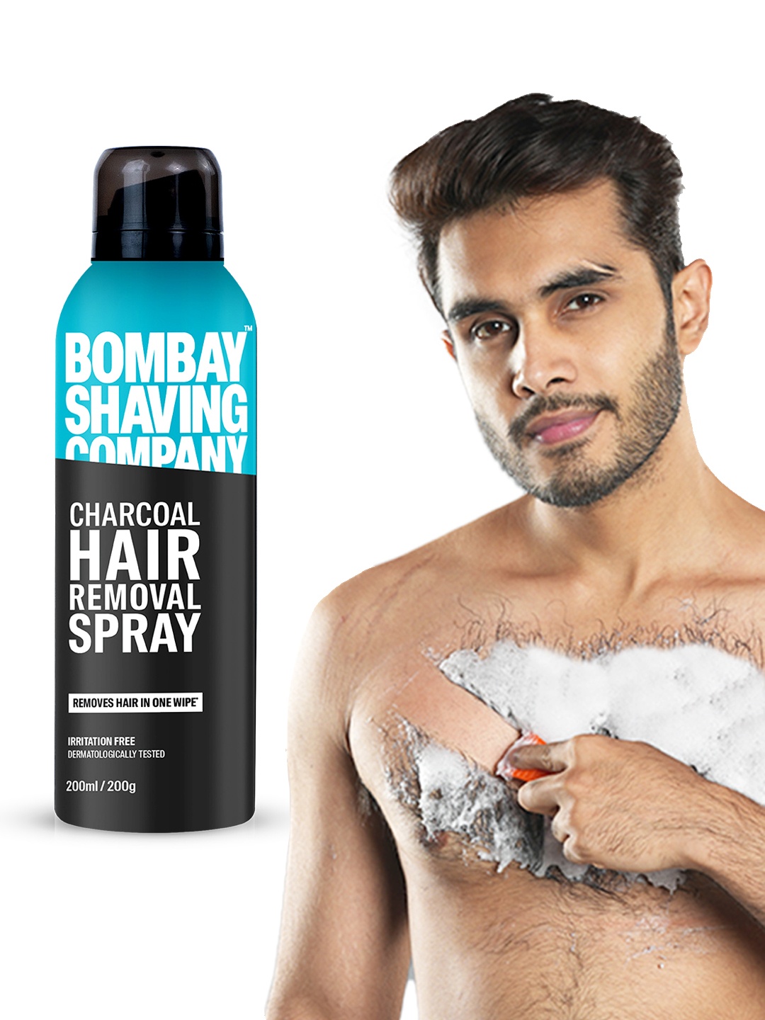 

Bombay Shaving Company Charcoal Hair Removal Spray with Vitamin E & Aloe Vera - 200 ml, Black
