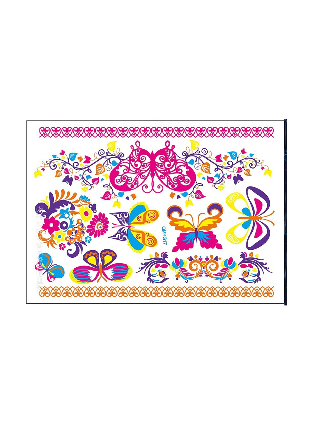 

S.A.V.I. Neon UV Temporary Waterproof Glow In the Dark Tattoo Stickers- Multicoloured, Multi