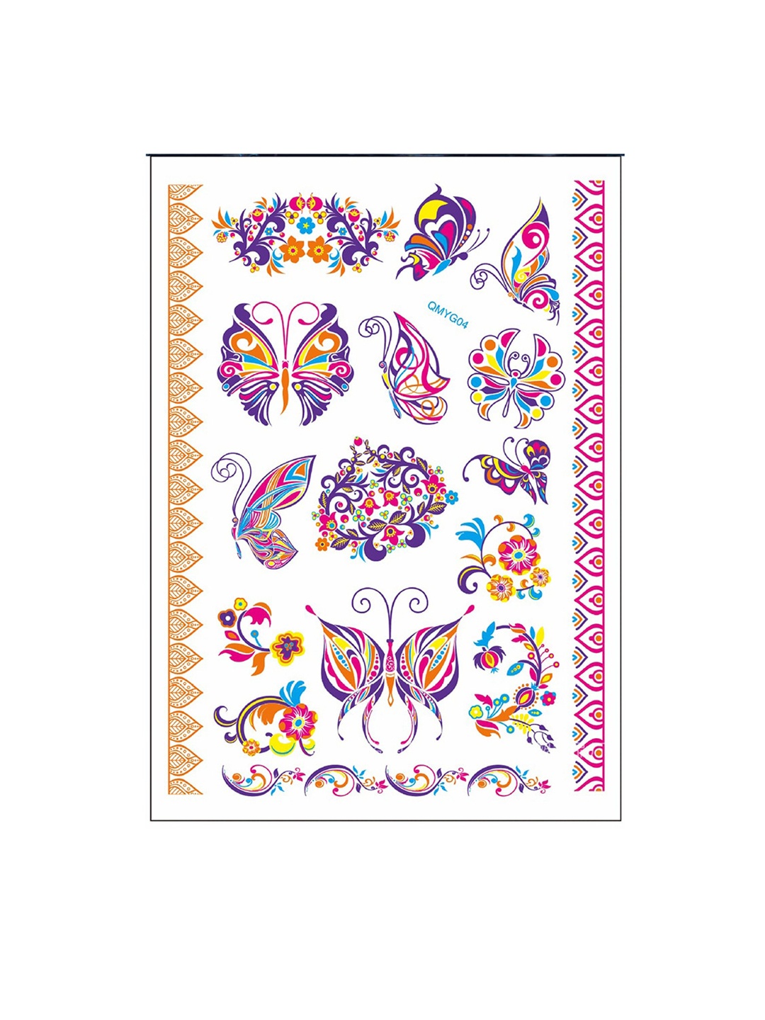 

S.A.V.I. Neon UV Temporary Waterproof Glow In the Dark Tattoo Stickers- Multicoloured, Multi