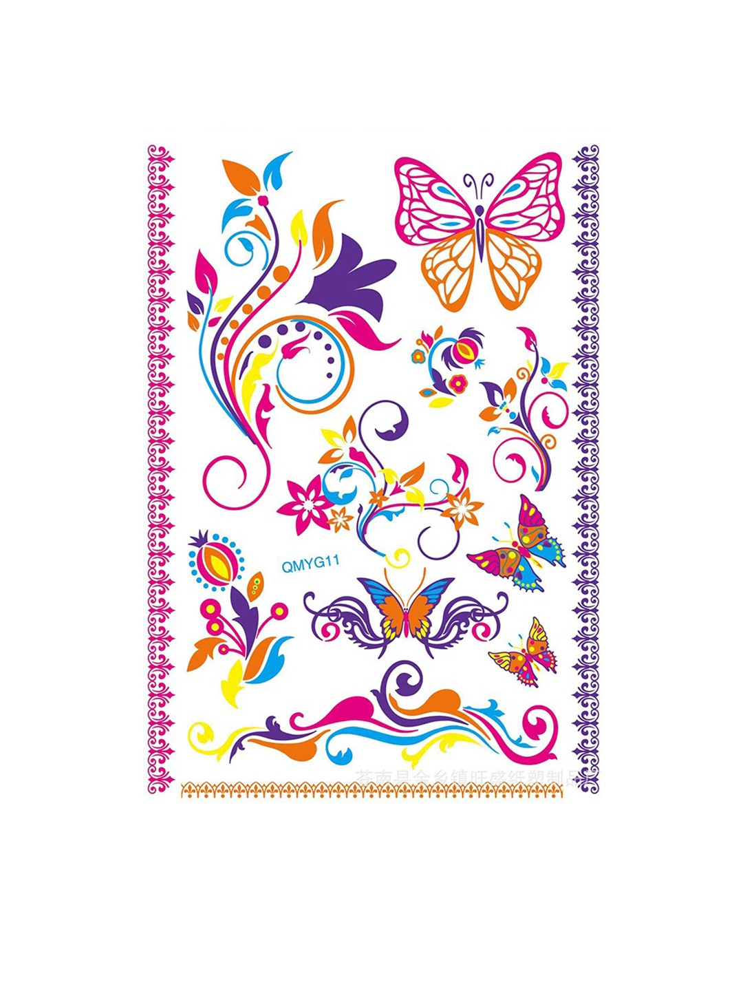 

S.A.V.I. Neon UV Temporary Waterproof Glow In the Dark Tattoo Stickers- Multicoloured, Multi