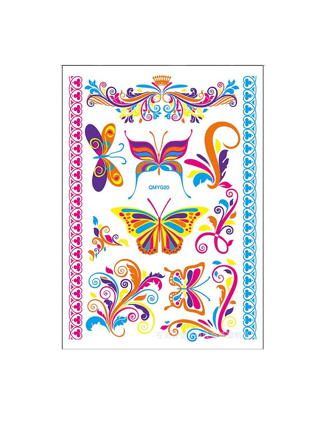 

S.A.V.I. Neon UV Temporary Waterproof Glow In the Dark Tattoo Stickers- Multicoloured, Multi