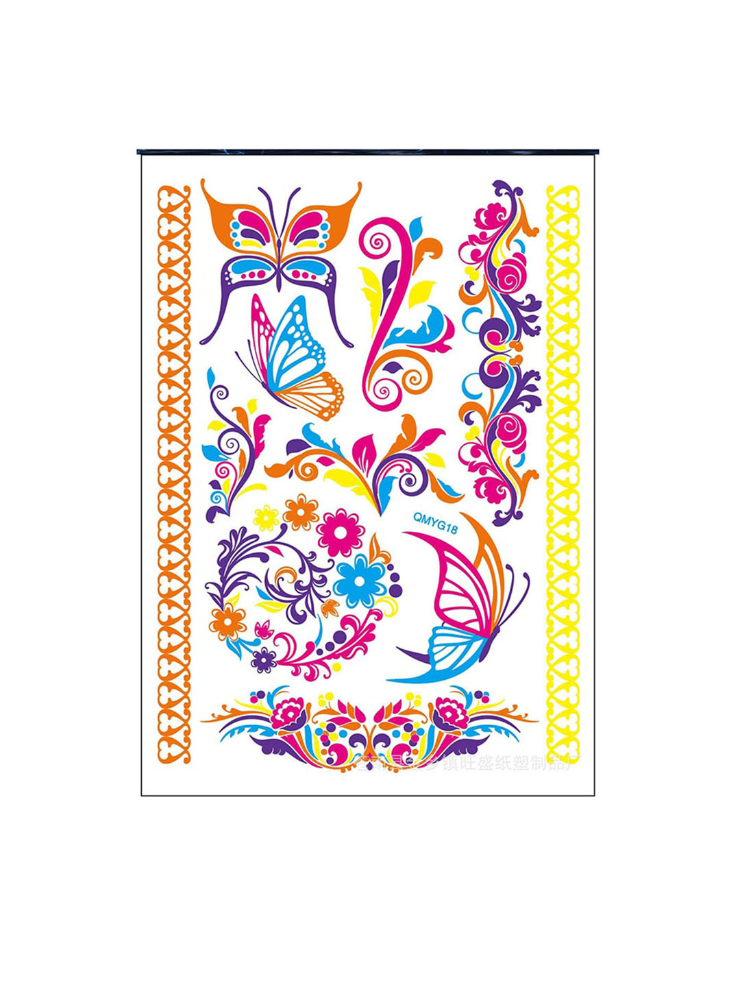 

S.A.V.I. Neon UV Temporary Waterproof Glow In the Dark Tattoo Stickers- Multicoloured, Multi