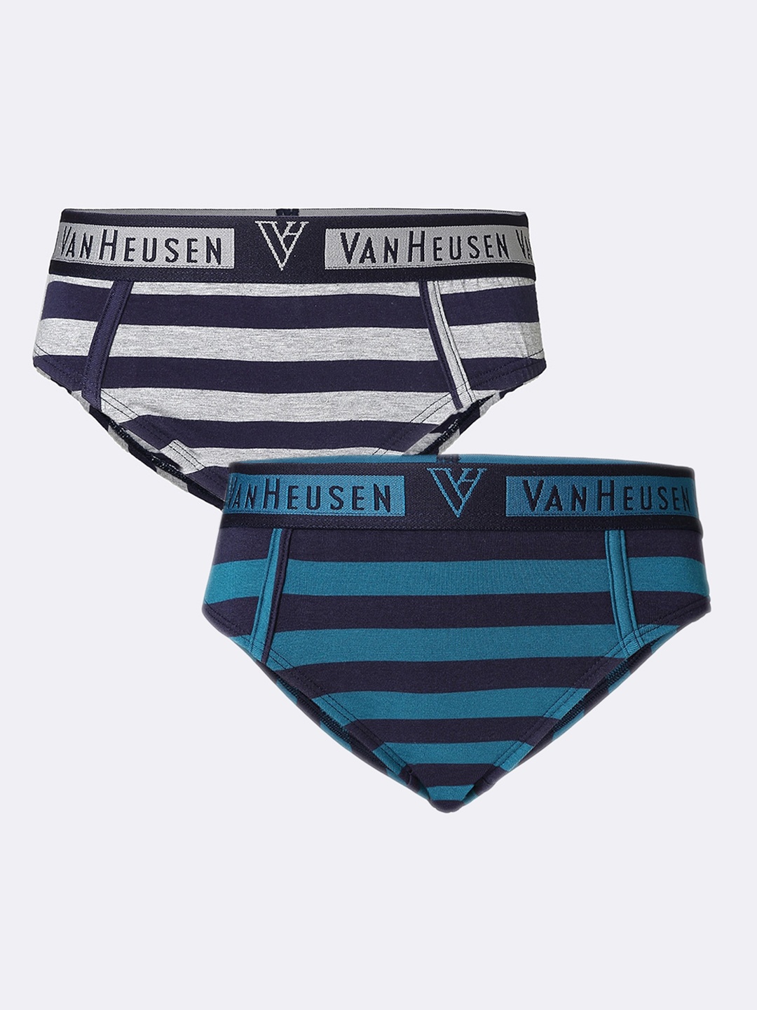 

Van Heusen Boys Pack of 2 Striped Colour Fresh Ultra Soft Briefs, Grey