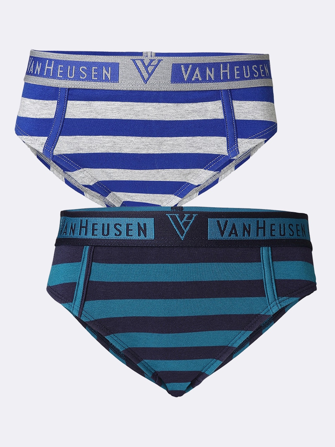 

Van Heusen Boys Pack of 2 Striped Colour Fresh Ultra Soft Briefs, Grey